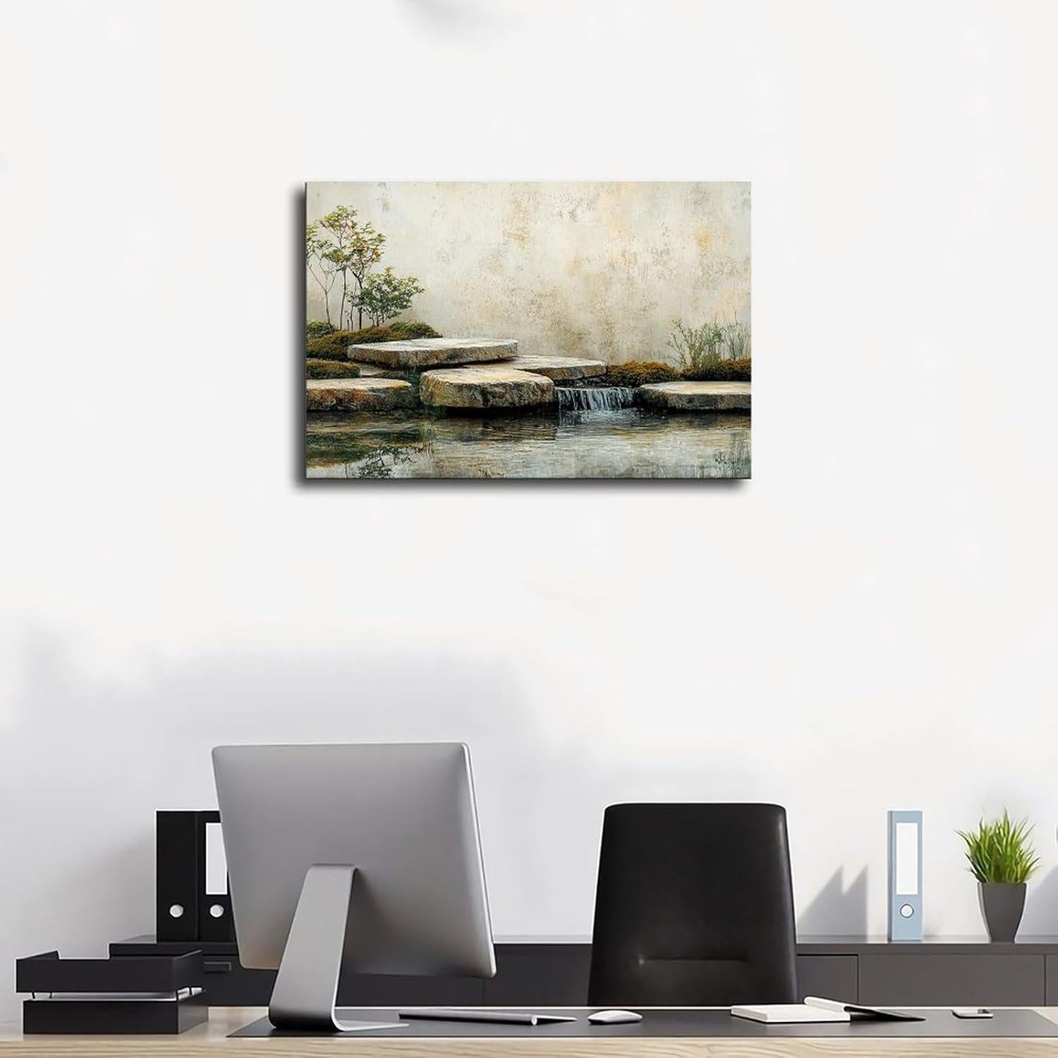 Arte de Pared Zen Japonés en Lienzo 50x75cm - Decoración Minimalista