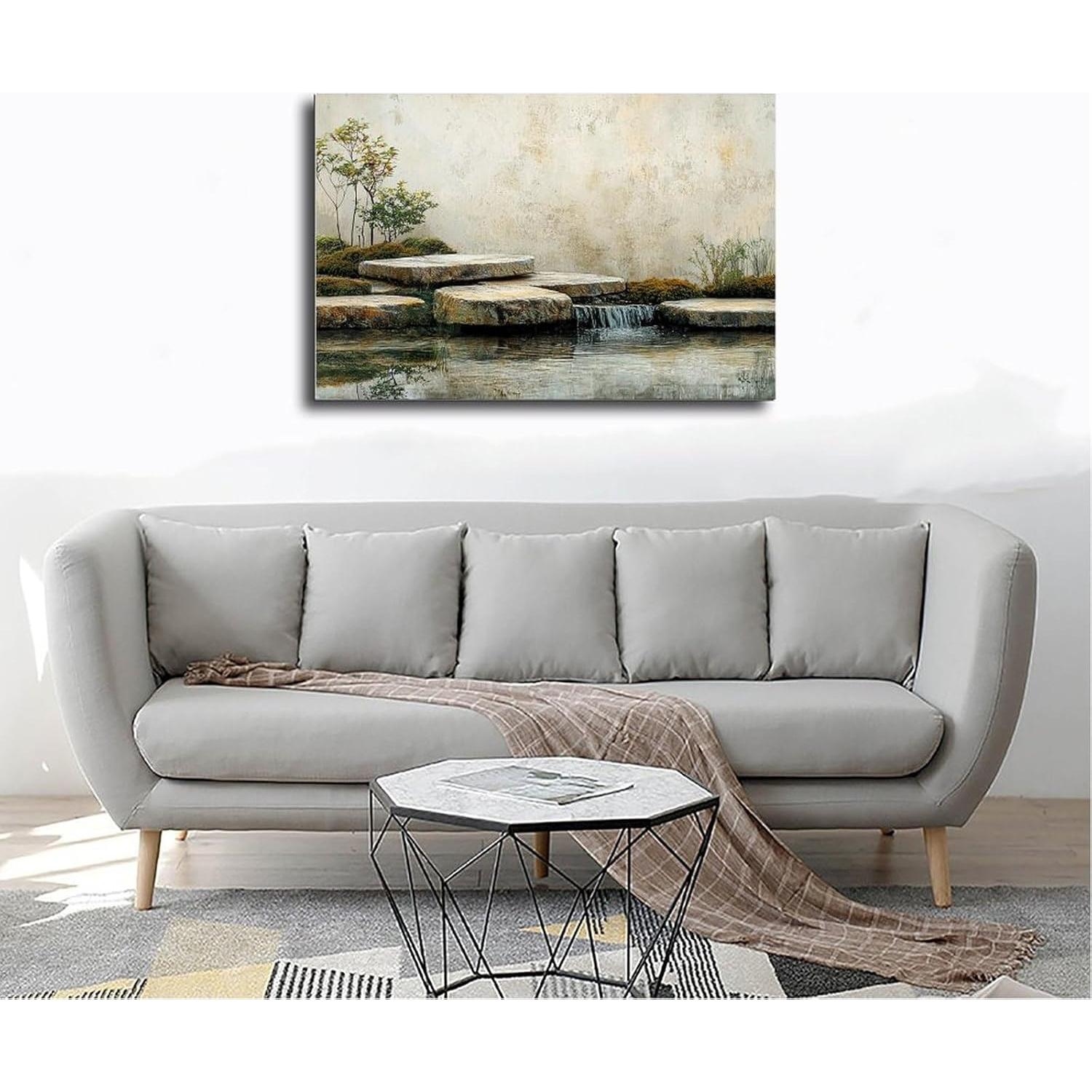 Arte de Pared Zen Japonés en Lienzo 50x75cm - Decoración Minimalista