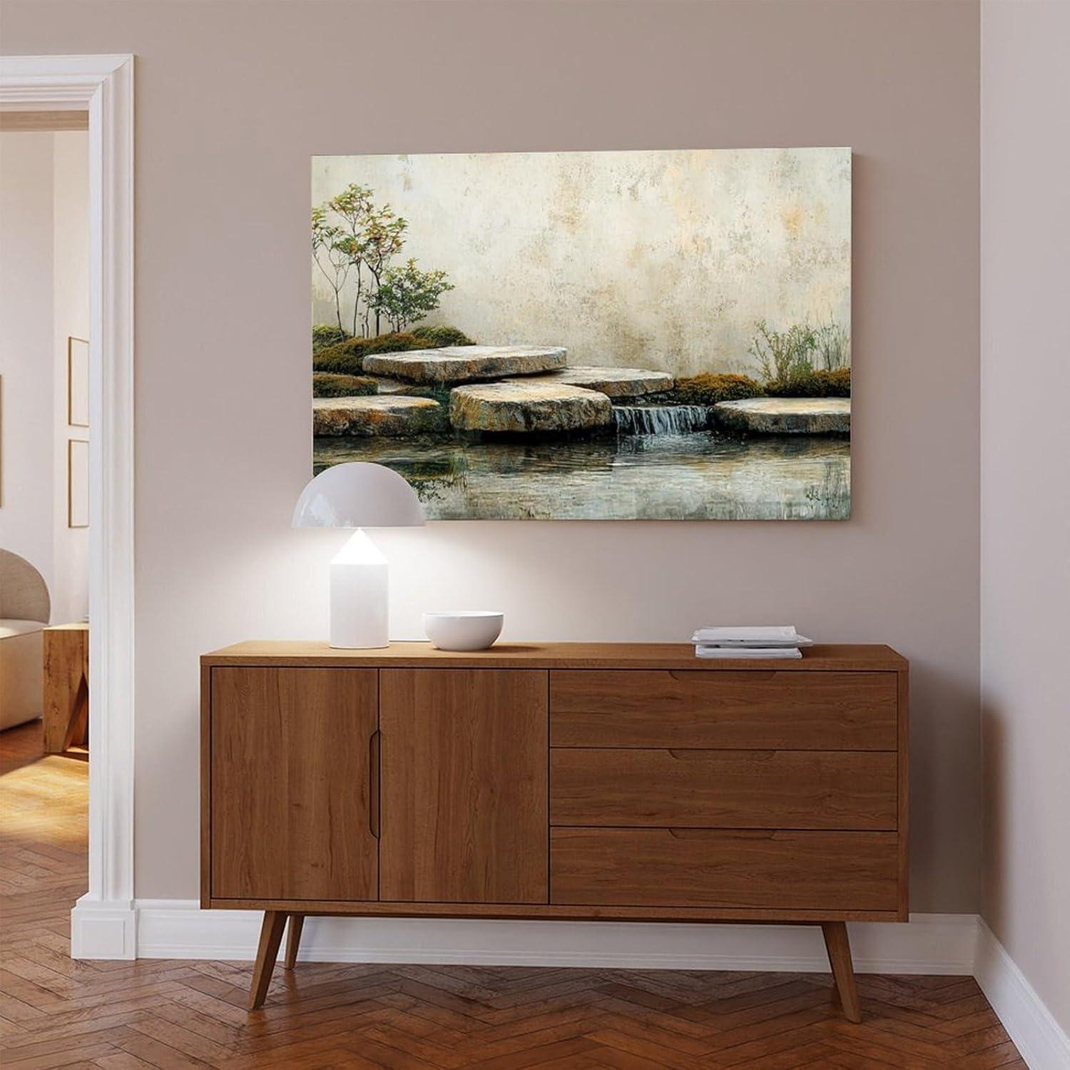 Arte de Pared Zen Japonés en Lienzo 50x75cm - Decoración Minimalista