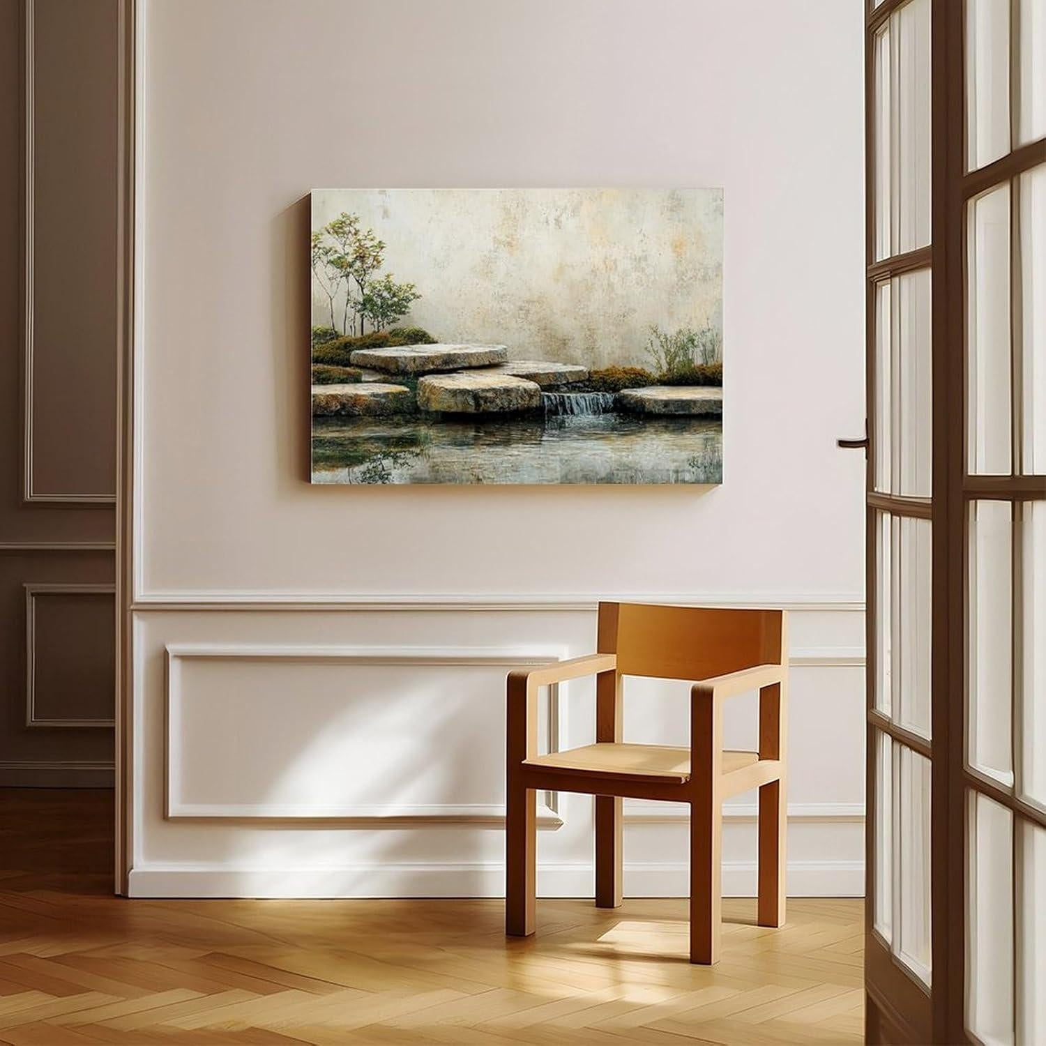 Arte de Pared Zen Japonés en Lienzo 50x75cm - Decoración Minimalista