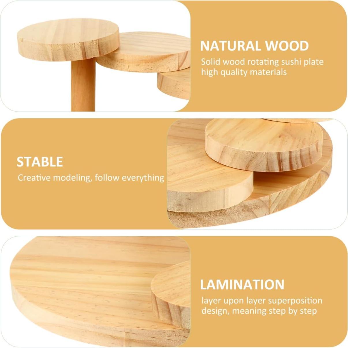 Bandeja de Madera UPKOCH para Sushi y Sashimi - 30.99x29.49cm