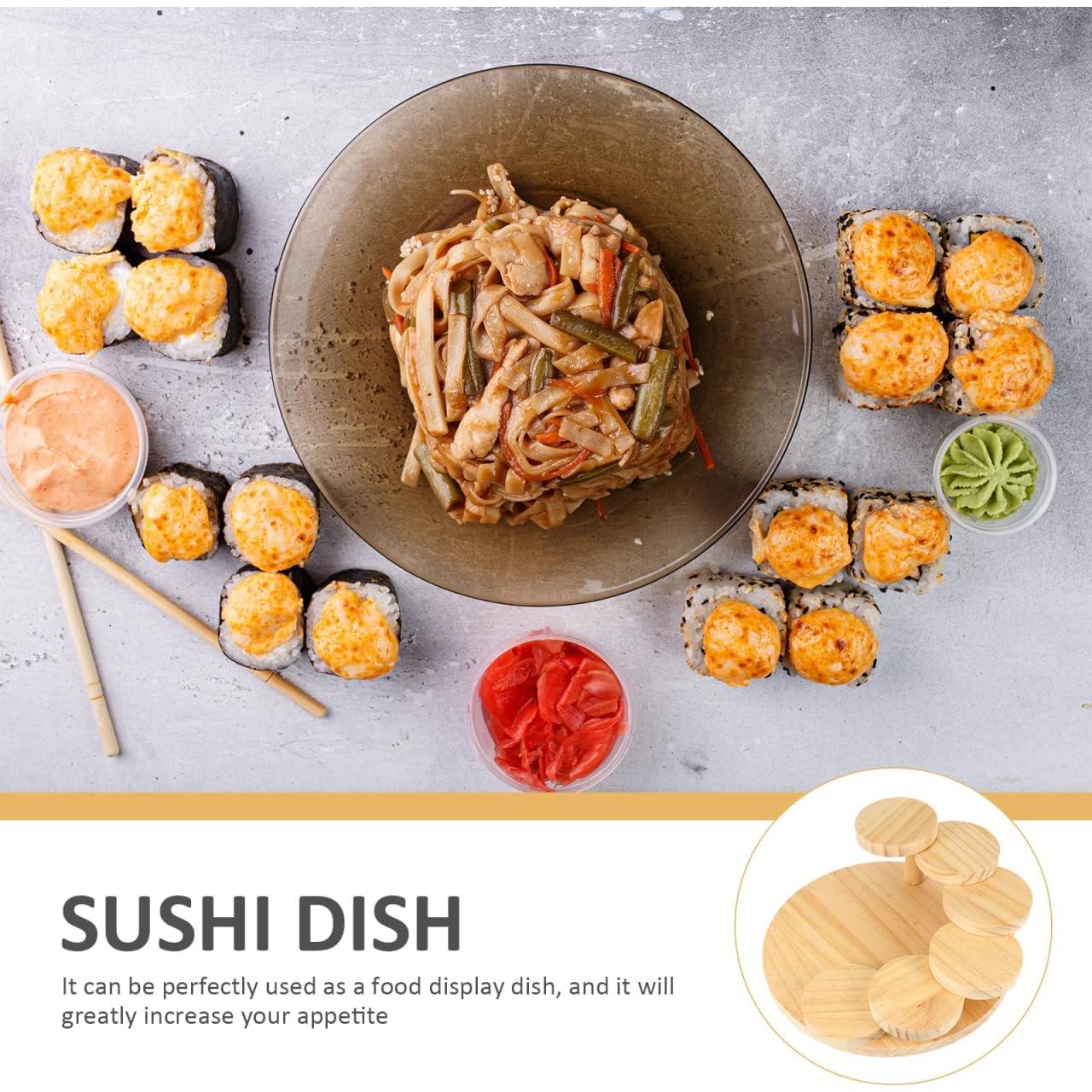 Bandeja de Madera UPKOCH para Sushi y Sashimi - 30.99x29.49cm