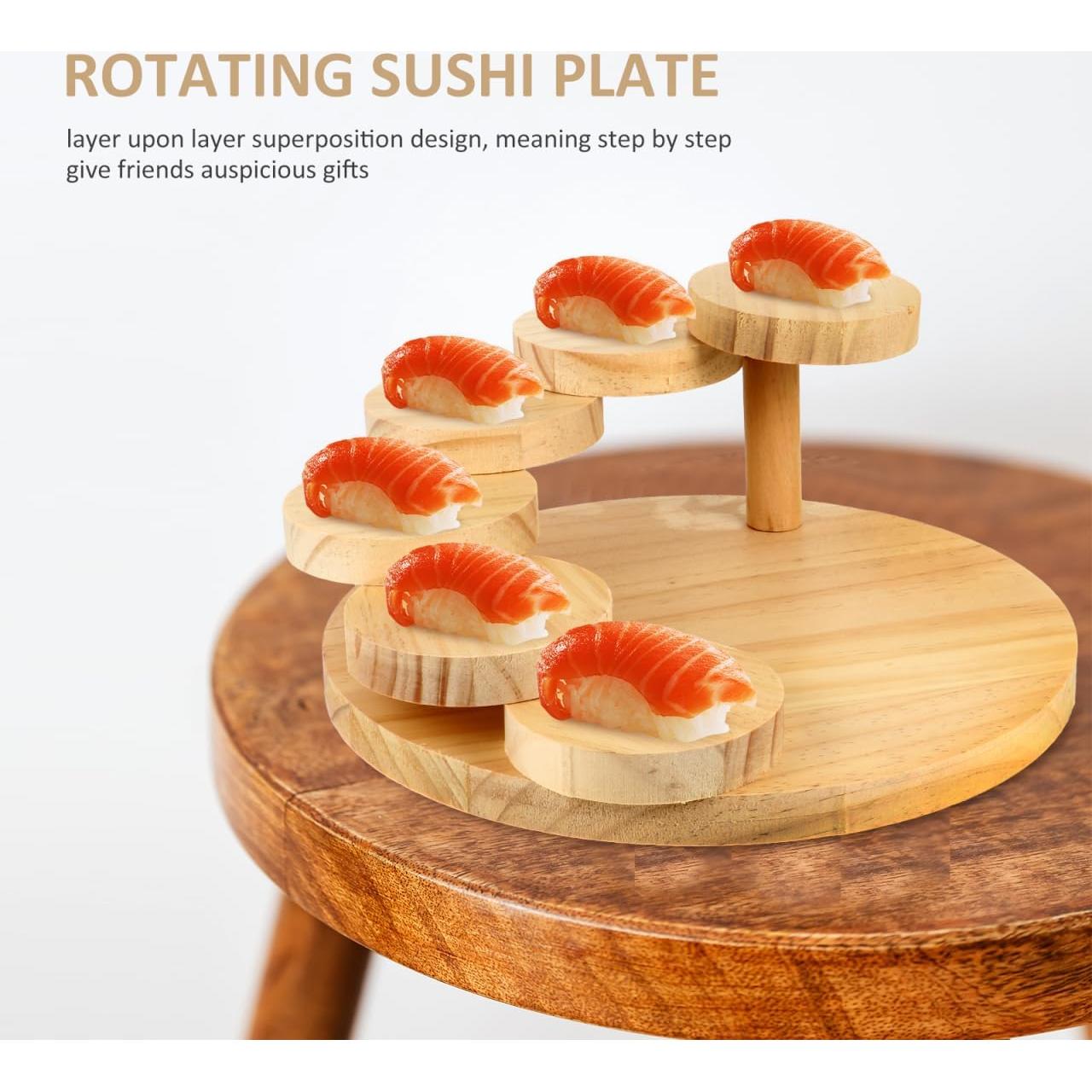 Bandeja de Madera UPKOCH para Sushi y Sashimi - 30.99x29.49cm