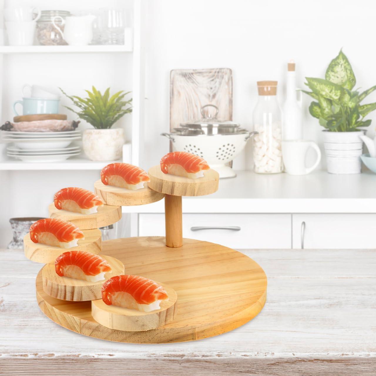 Bandeja de Madera UPKOCH para Sushi y Sashimi - 30.99x29.49cm