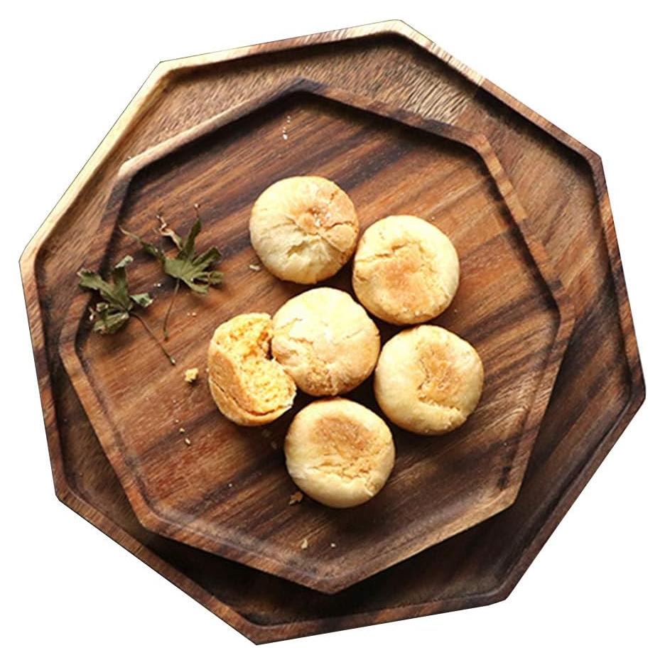 Juego de 2 Bandejas de Madera de Acacia Renawe 25.4 cm