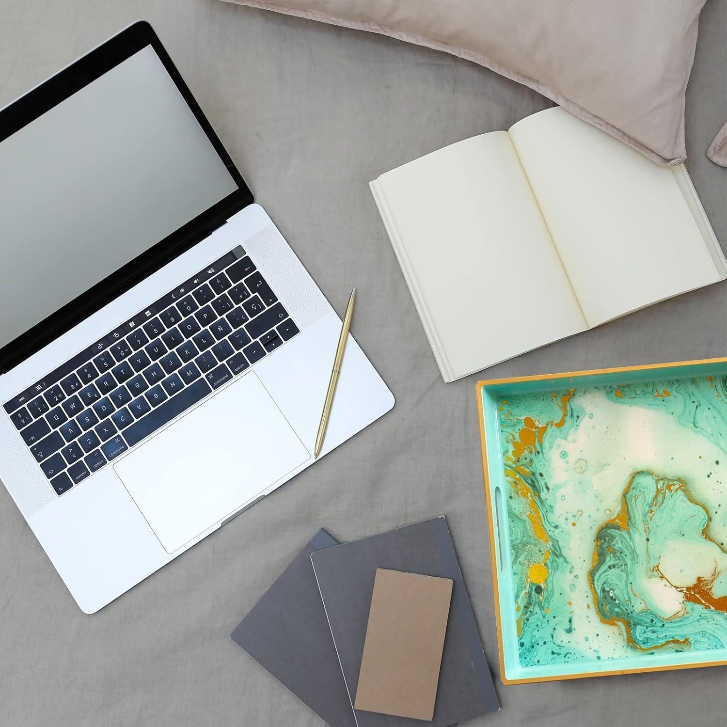 Bandeja Decorativa Rectangular Leemxiiny de Mármol Turquesa 39.9x25.9 cm