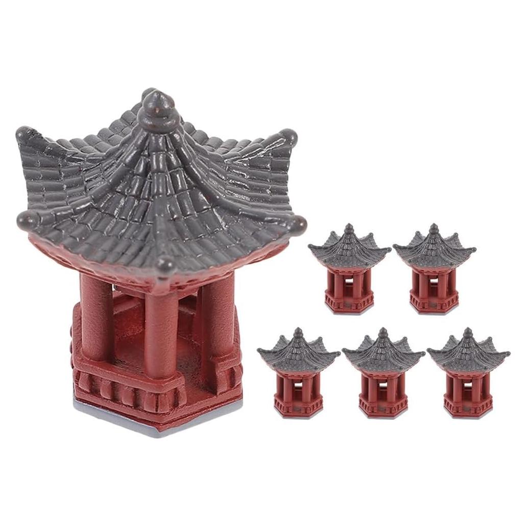Estatua Mini Pabellón TOYANDONA Decoración Jardín 6pcs