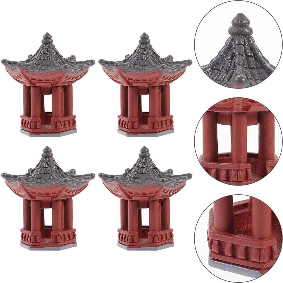 Estatua Mini Pabellón TOYANDONA Decoración Jardín 6pcs