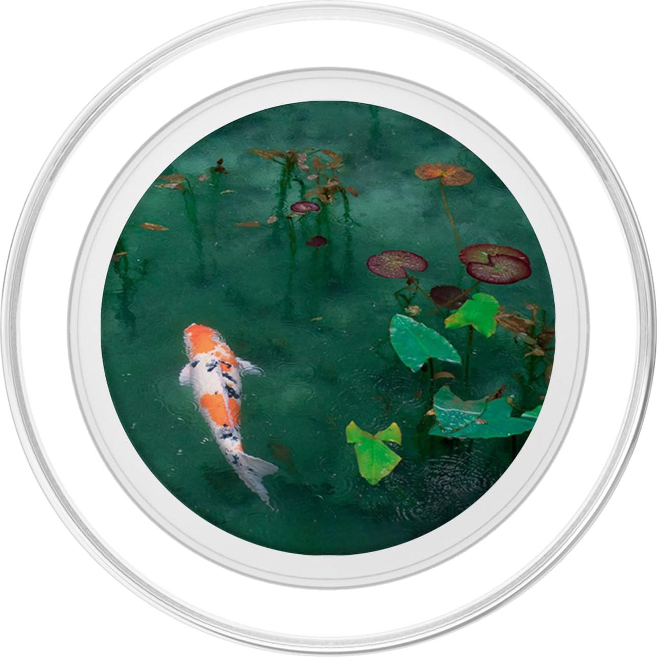 Emerald Green Majestic Zen Water Garden Japanese Koi Fish PopSockets PopGrip for MagSafe