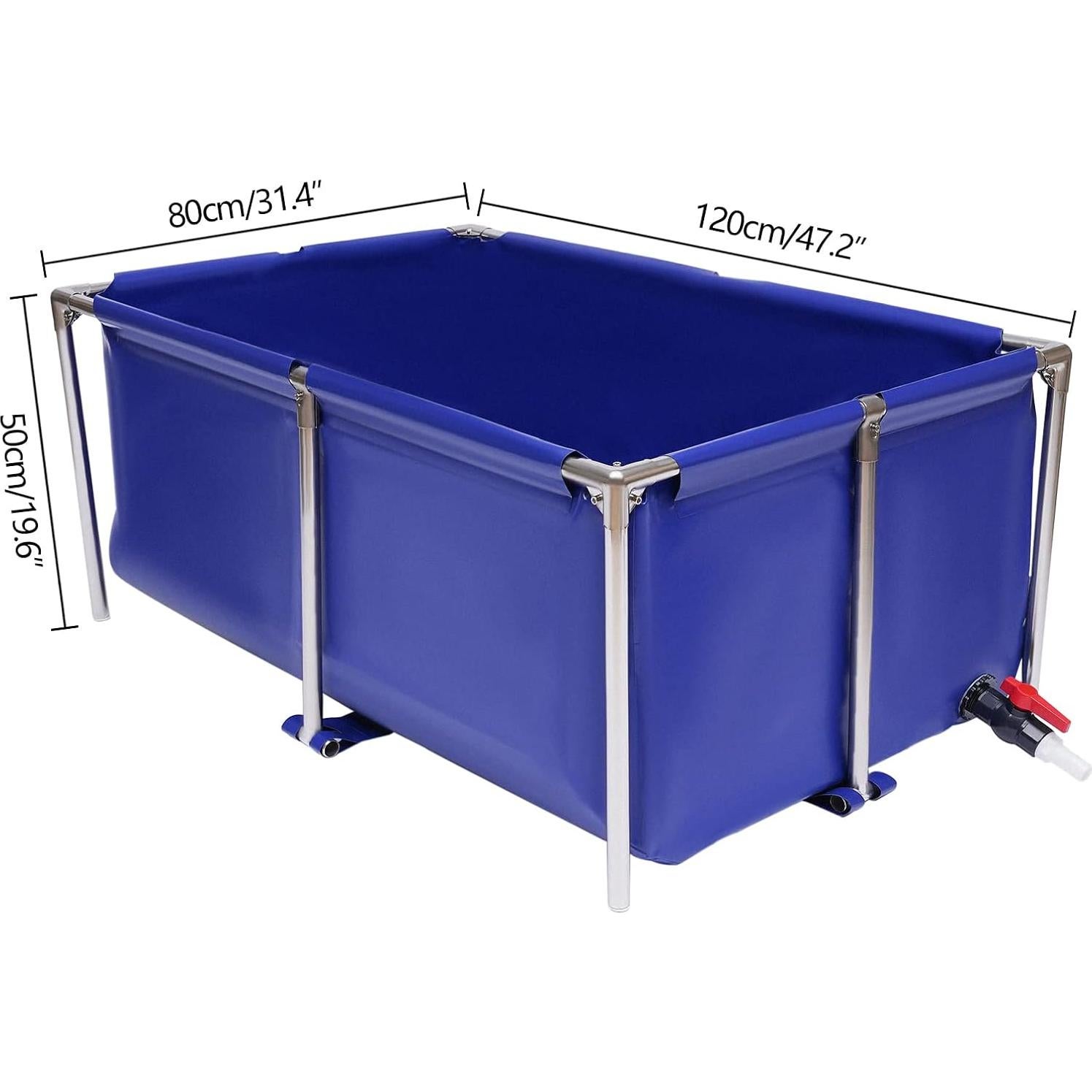 Estanque de peces sobre suelo 120x80 cm jiChengFa con válvula