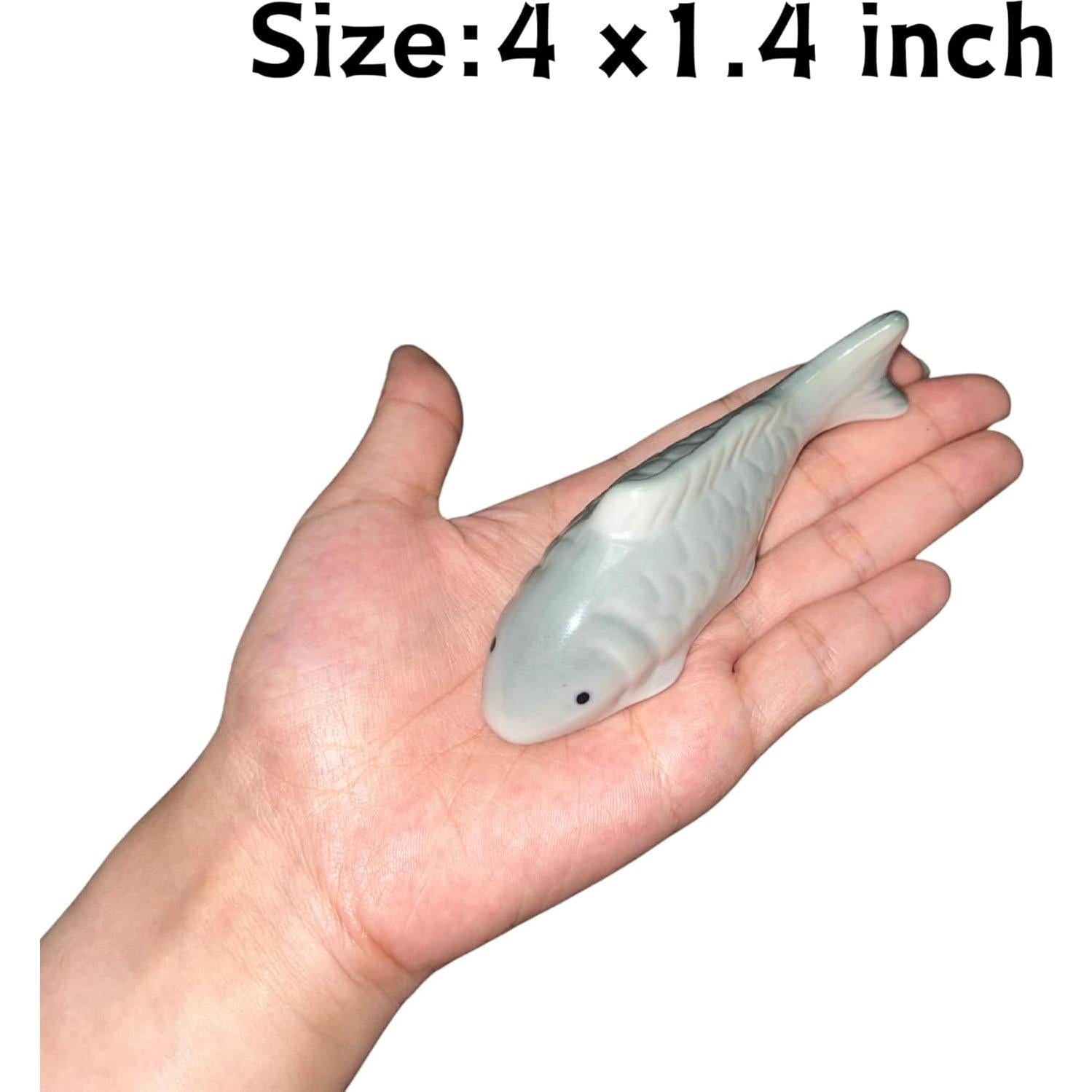 Pez Koi Flotante de Cerámica JINYEAH - 2 Piezas 10x4 cm