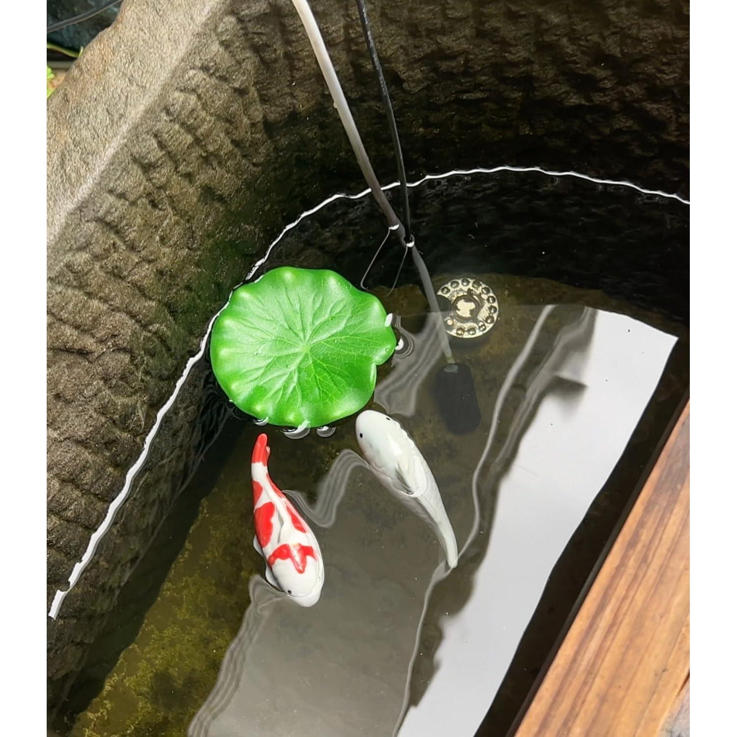 Pez Koi Flotante de Cerámica JINYEAH - 2 Piezas 10x4 cm