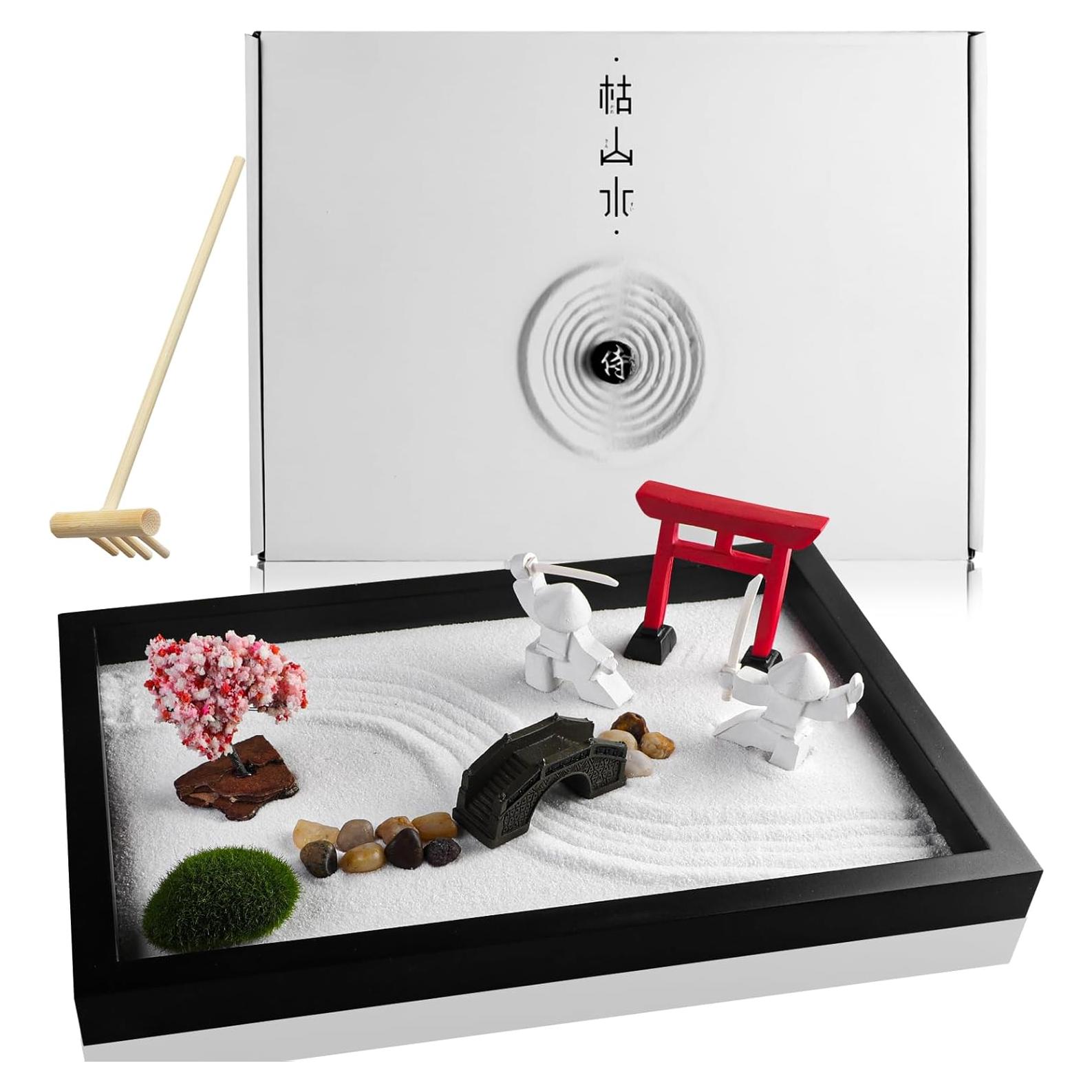 Jardín Zen Japonés Melonva para Escritorio con Bonsai 30.48x20.32cm