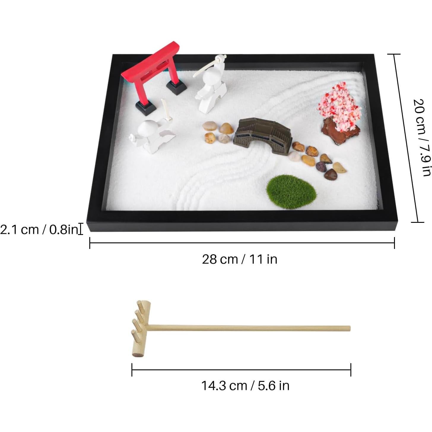 Jardín Zen Japonés Melonva para Escritorio con Bonsai 30.48x20.32cm