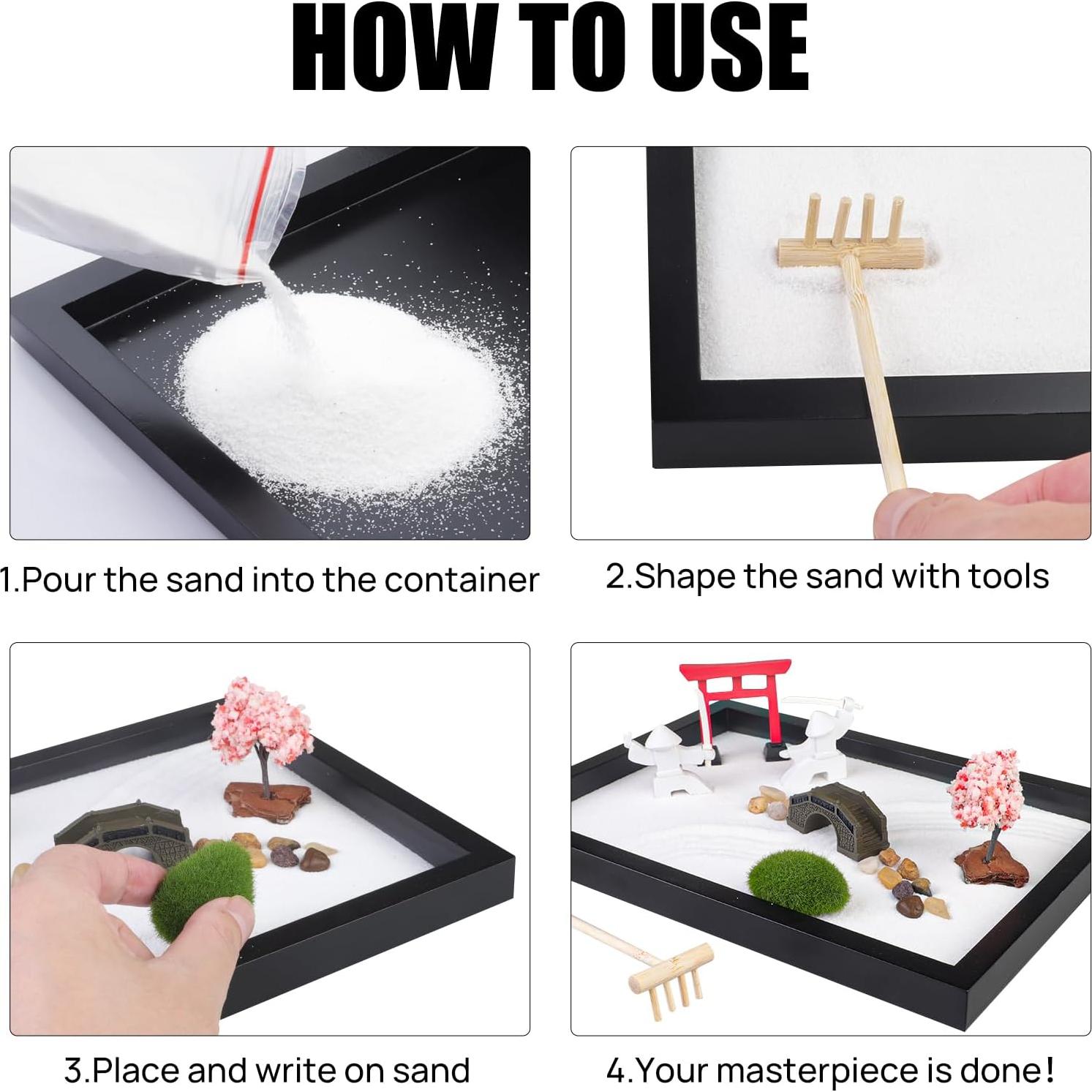 Jardín Zen Japonés Melonva para Escritorio con Bonsai 30.48x20.32cm