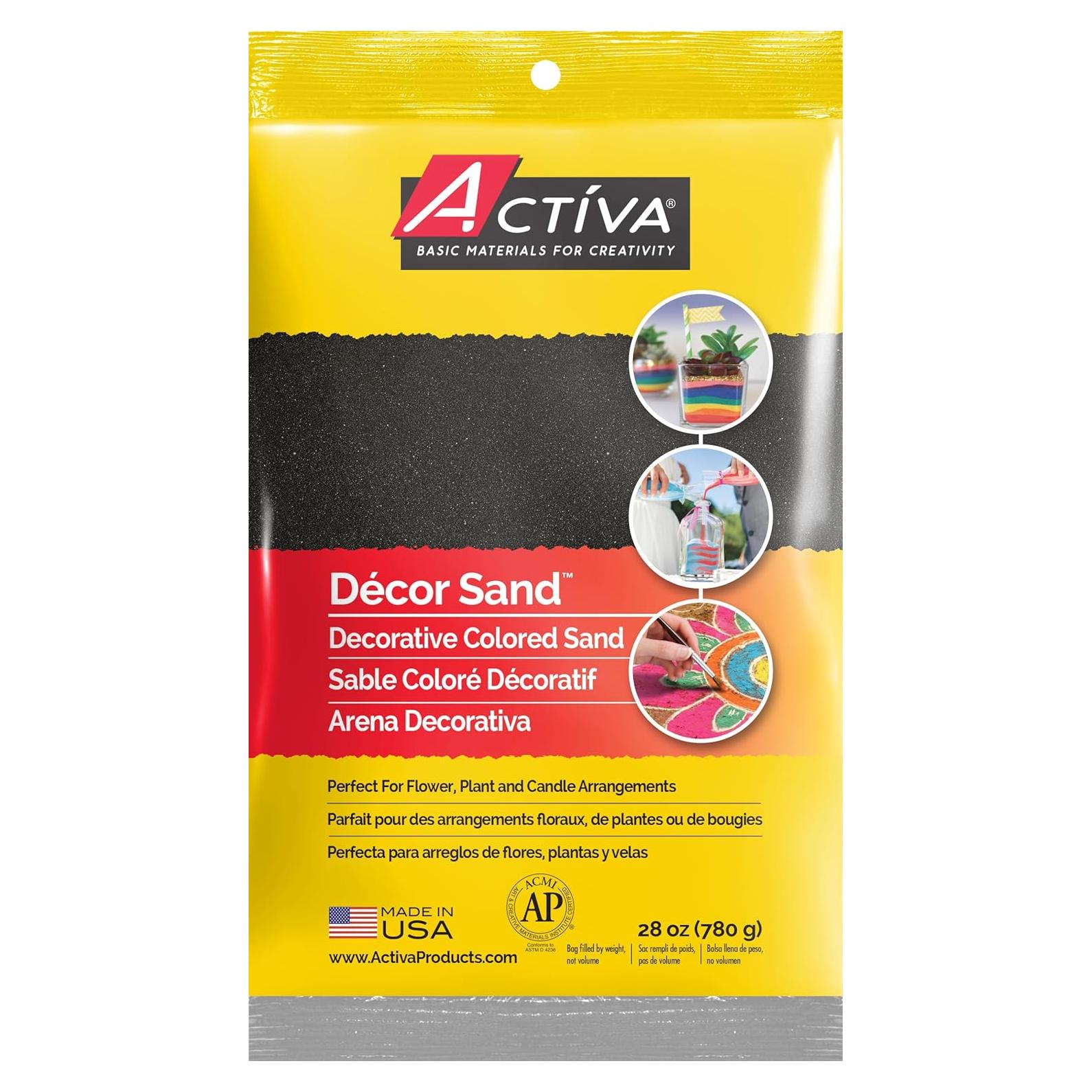 Arena Escénica ACTIVA Negra 454g - Color Vibrante para Manualidades