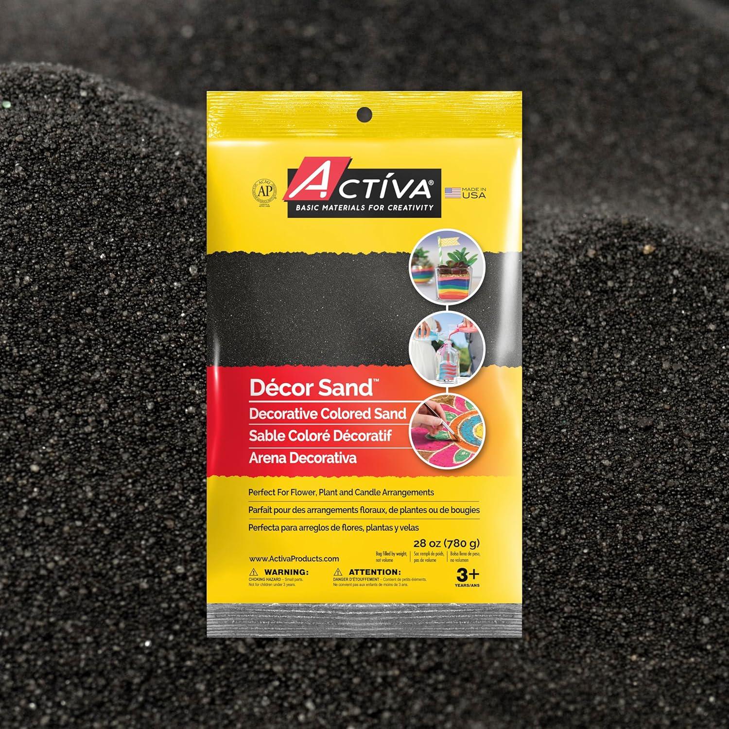 Arena Escénica ACTIVA Negra 454g - Color Vibrante para Manualidades