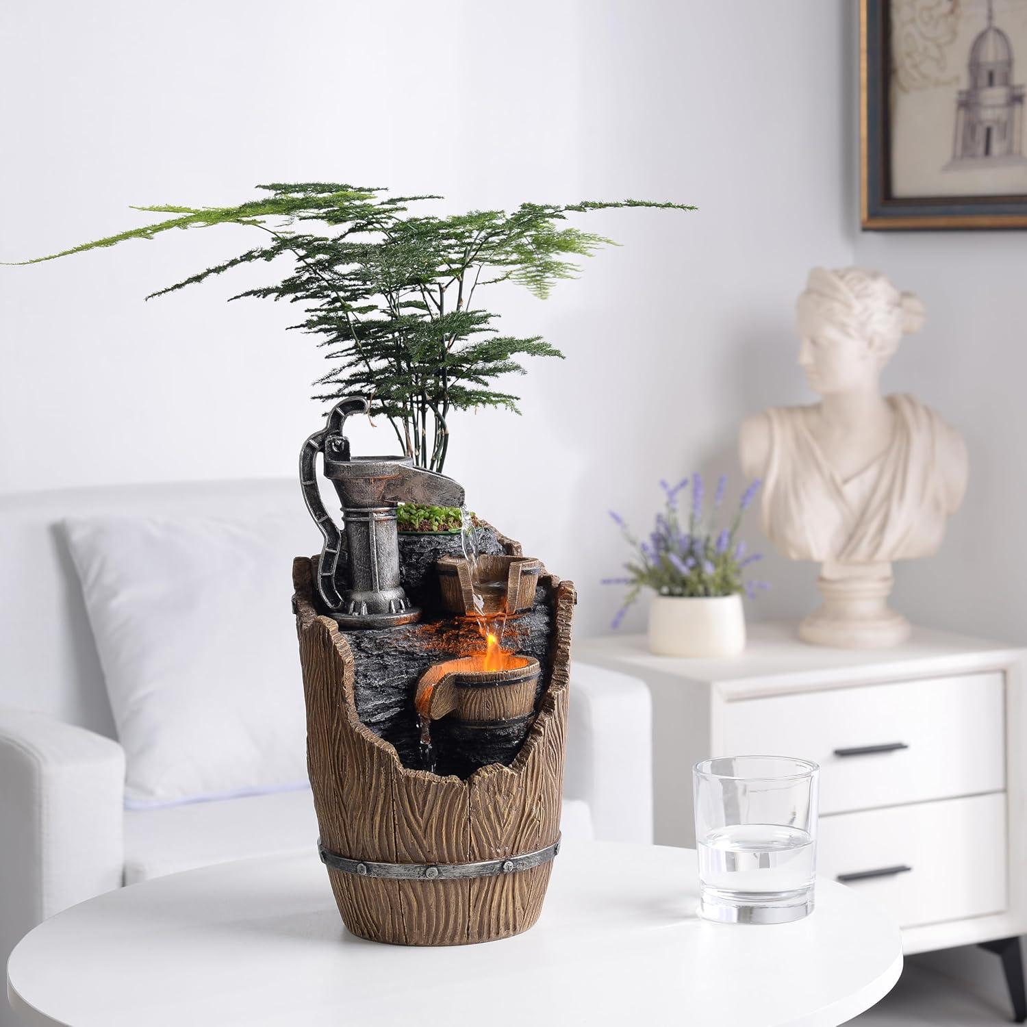 Fuente de Mesa Tolevoit Retro con Luz LED y Sonido de Agua