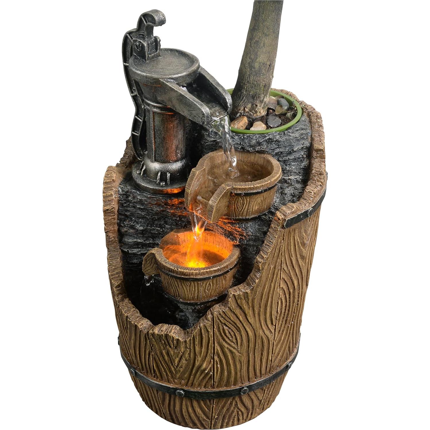 Fuente de Mesa Tolevoit Retro con Luz LED y Sonido de Agua