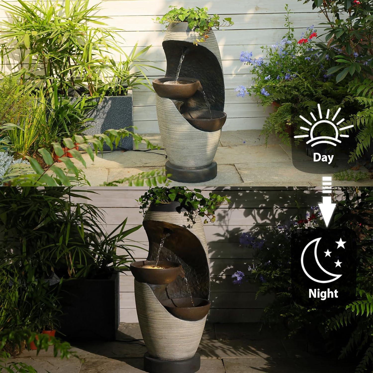 Fuente de Jardín Exterior Bumilgar 70.96 cm 2 Niveles LED