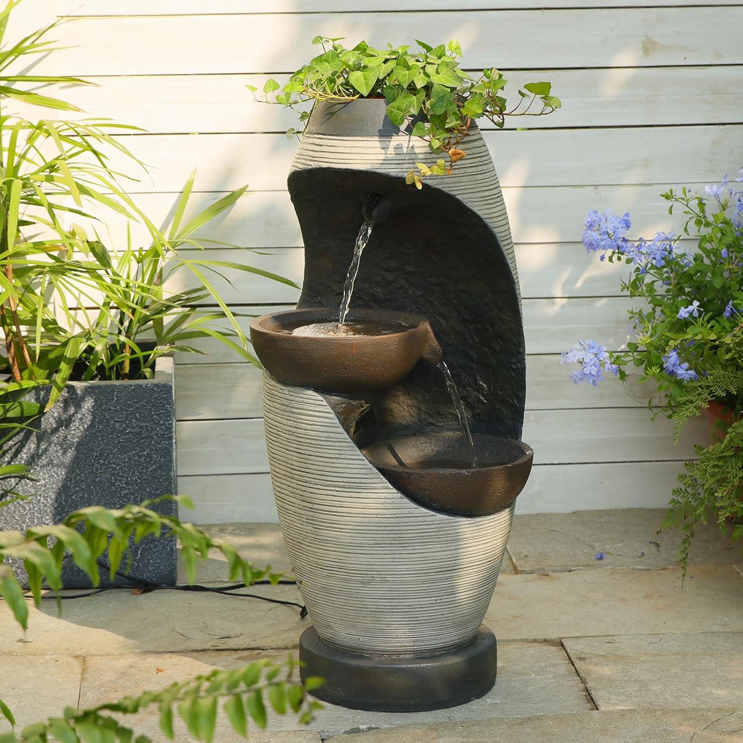 Fuente de Jardín Exterior Bumilgar 70.96 cm 2 Niveles LED