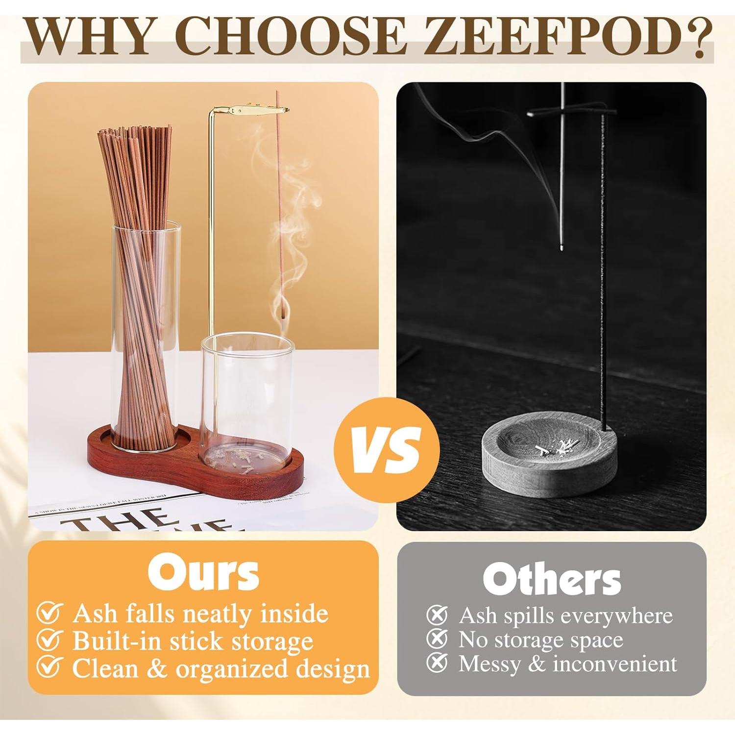 Soporte de Incienso 2 en 1 Zeefpod con Recogedor de Cenizas