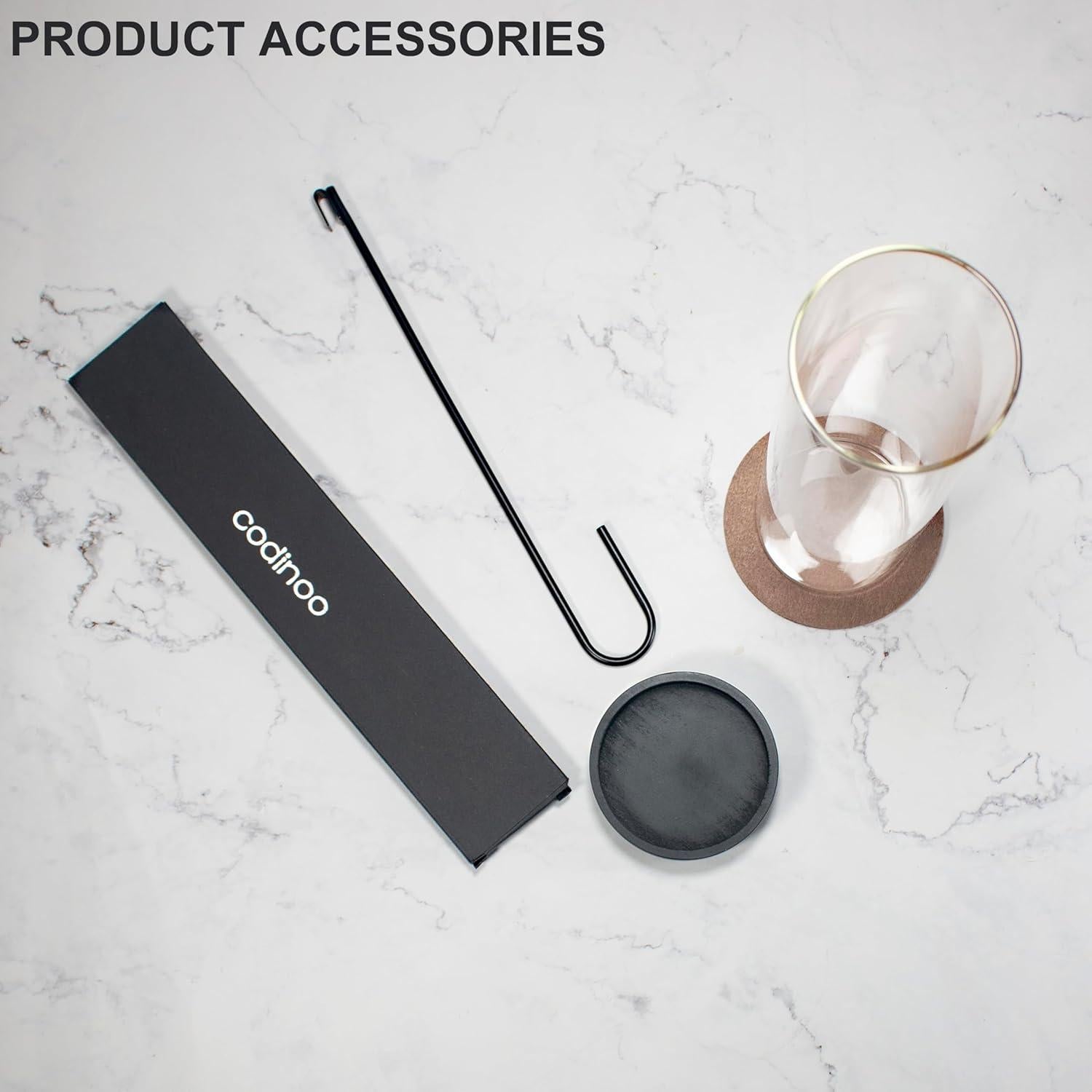 Soporte de Incienso Moderno CODINOO Negro con Captador de Cenizas