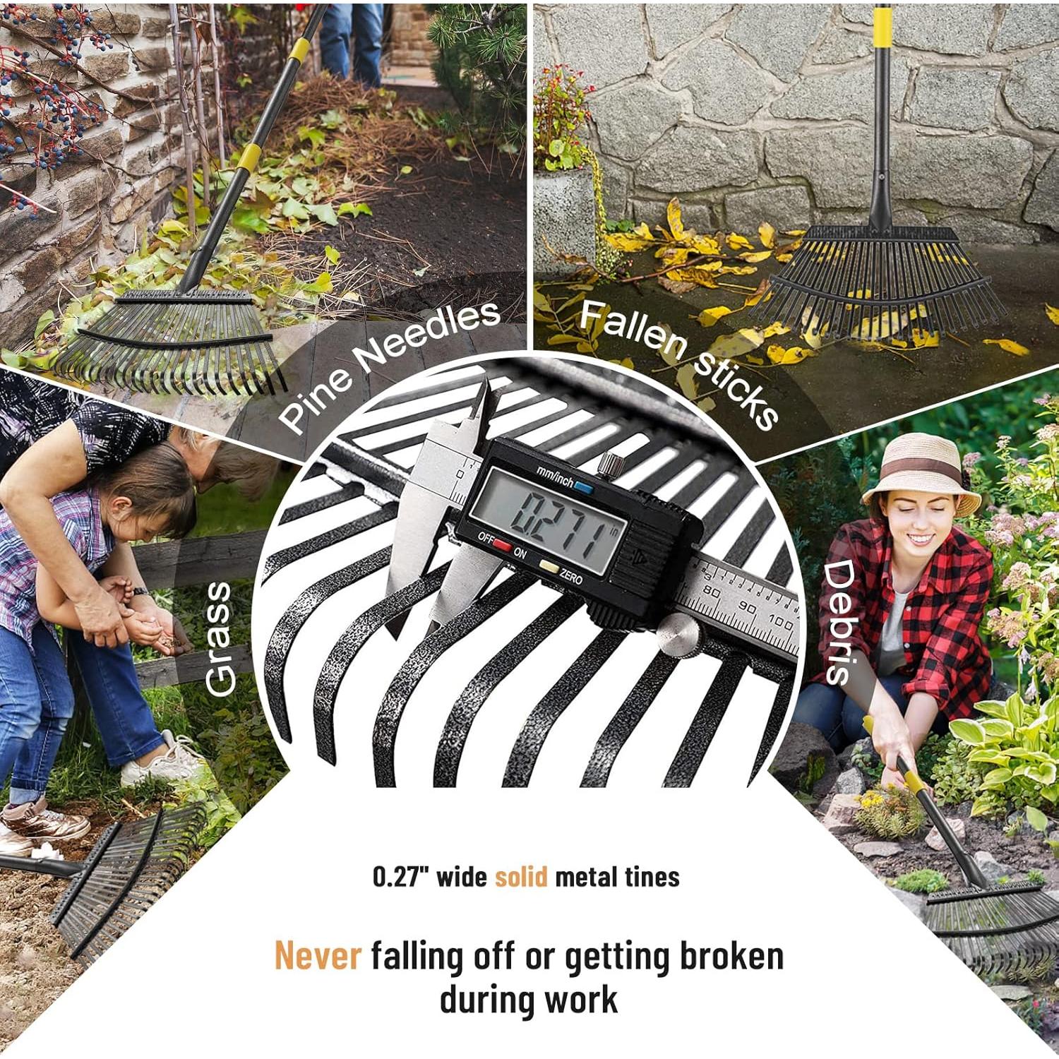 Rastrillo para Hojas Bird Twig 25 Púas 45.72 cm Acero Inoxidable