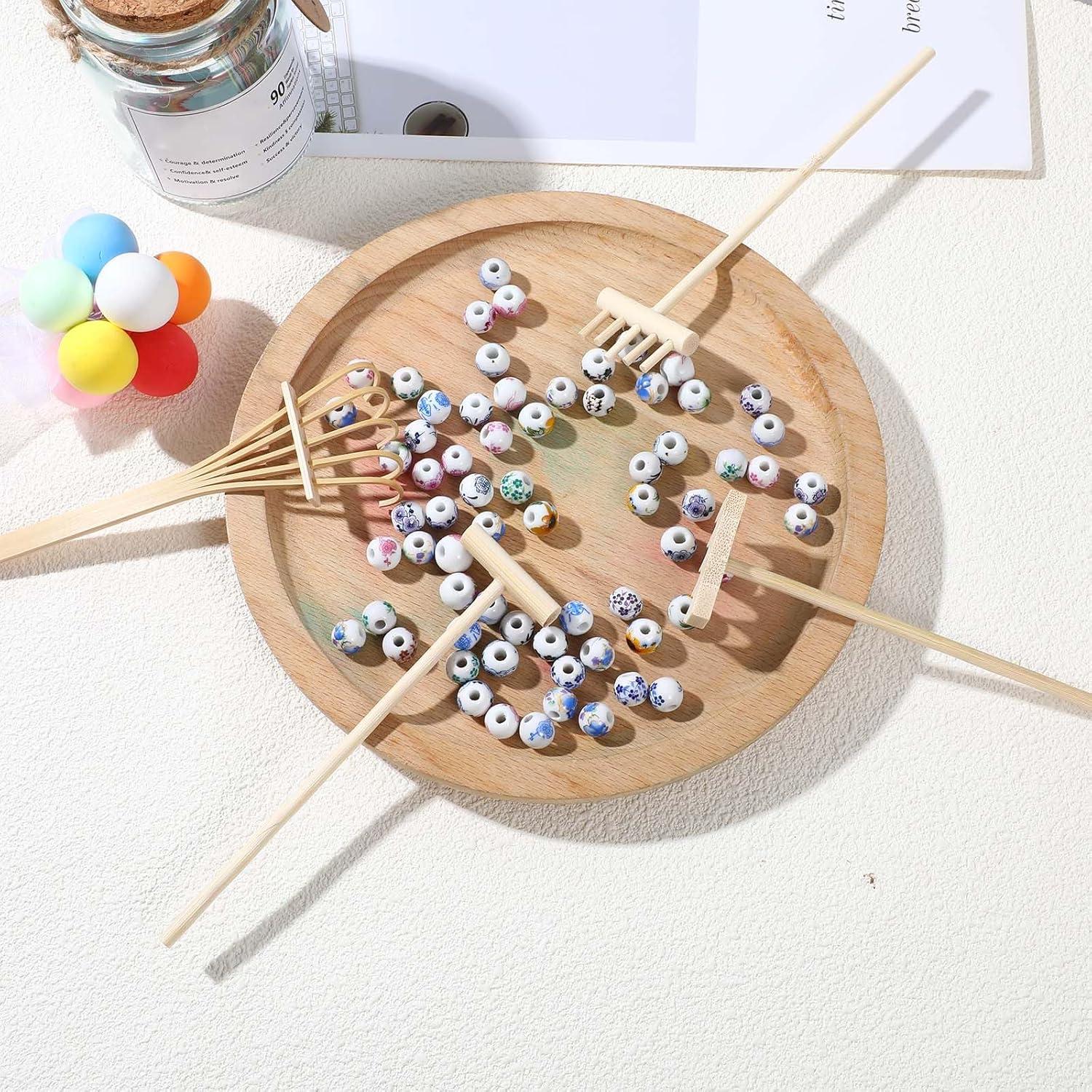 8 Mini Rastrillos de Jardín de Madera Telooco para Decoración