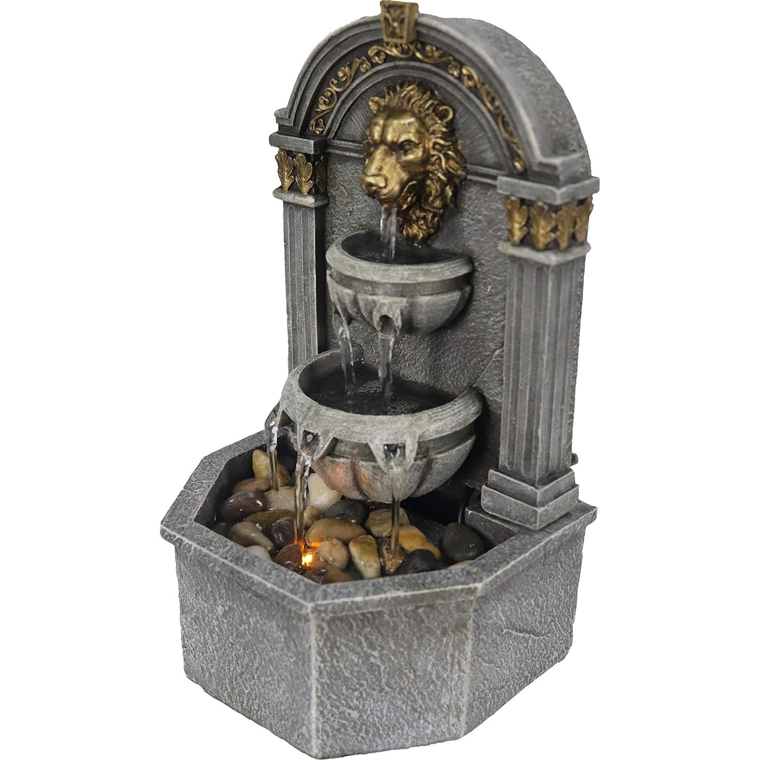 Fuente de Agua Interior Warm Garden Cabeza de León 26.9 cm