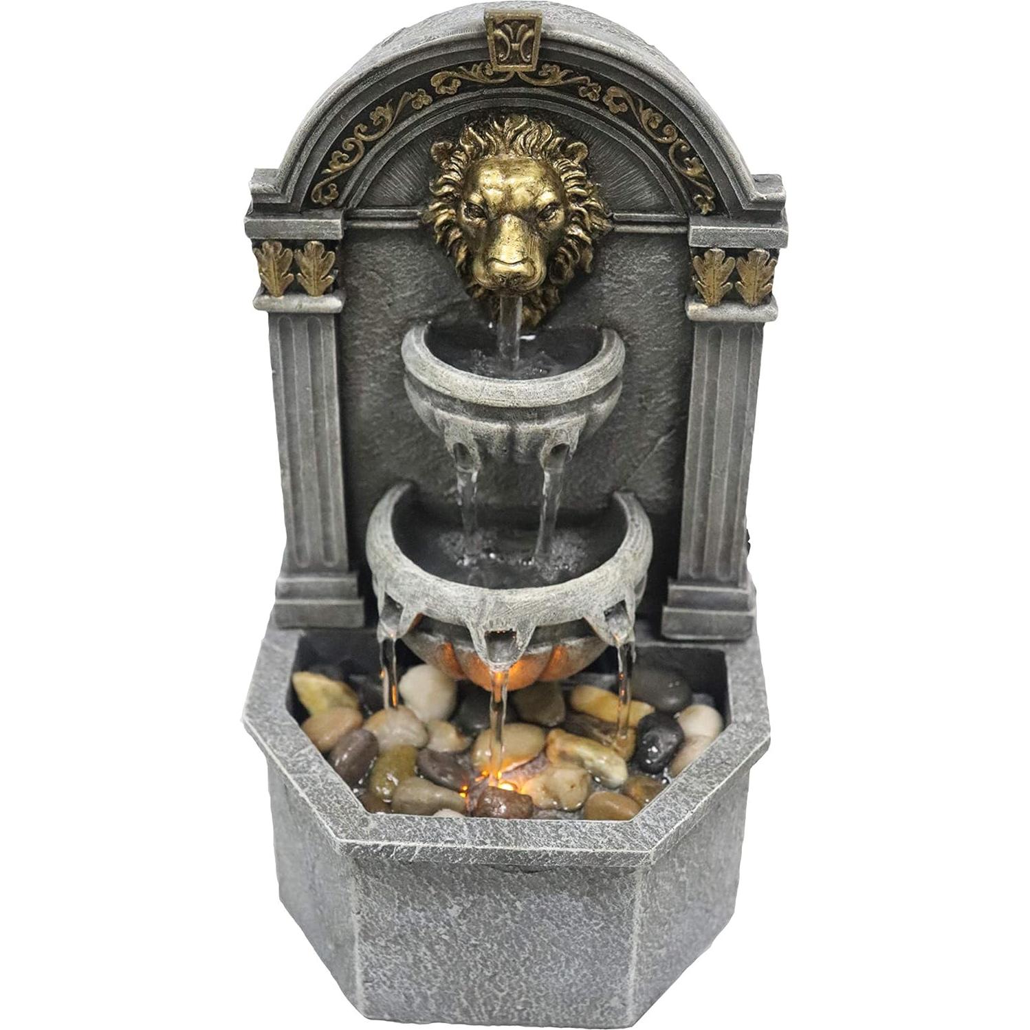 Fuente de Agua Interior Warm Garden Cabeza de León 26.9 cm