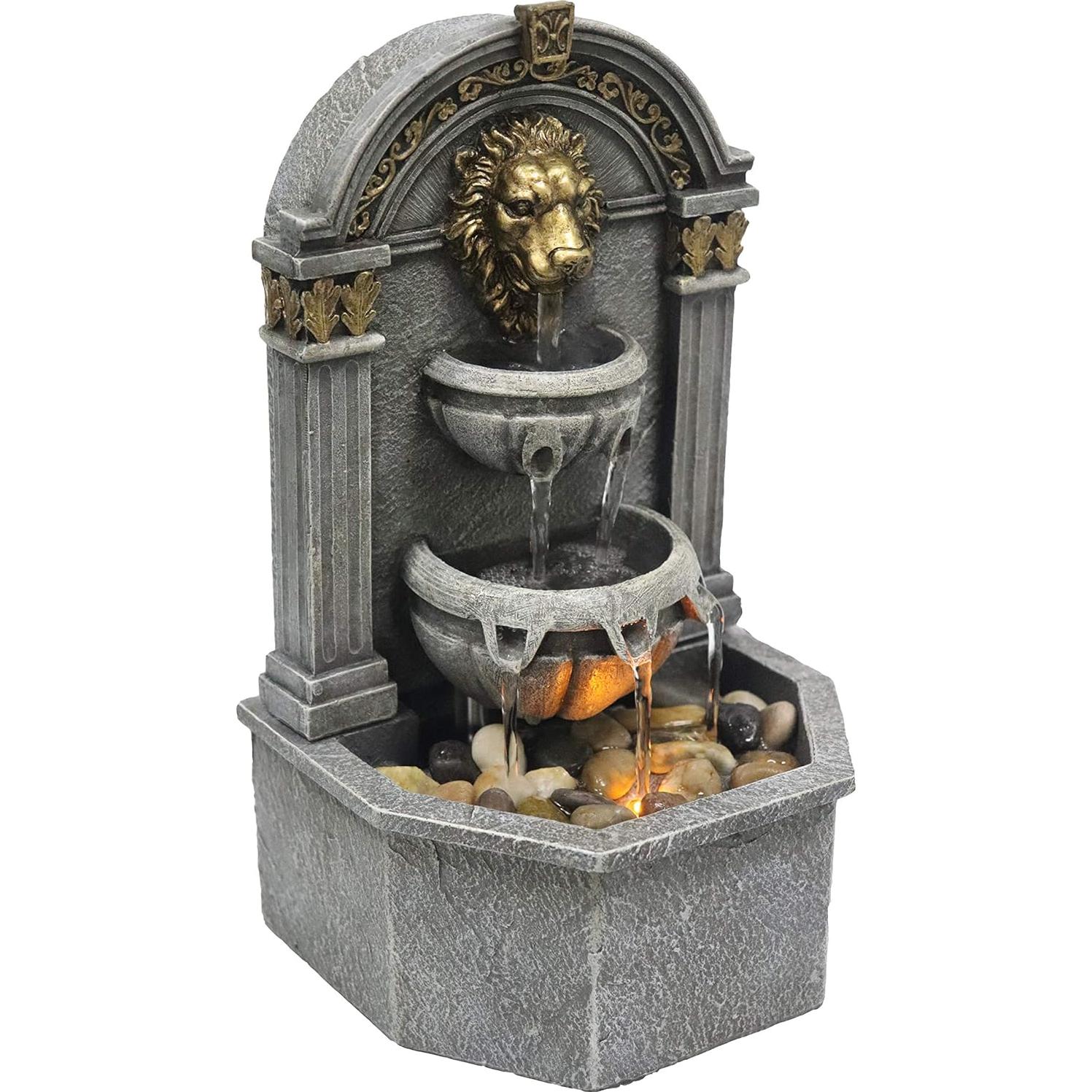 Fuente de Agua Interior Warm Garden Cabeza de León 26.9 cm