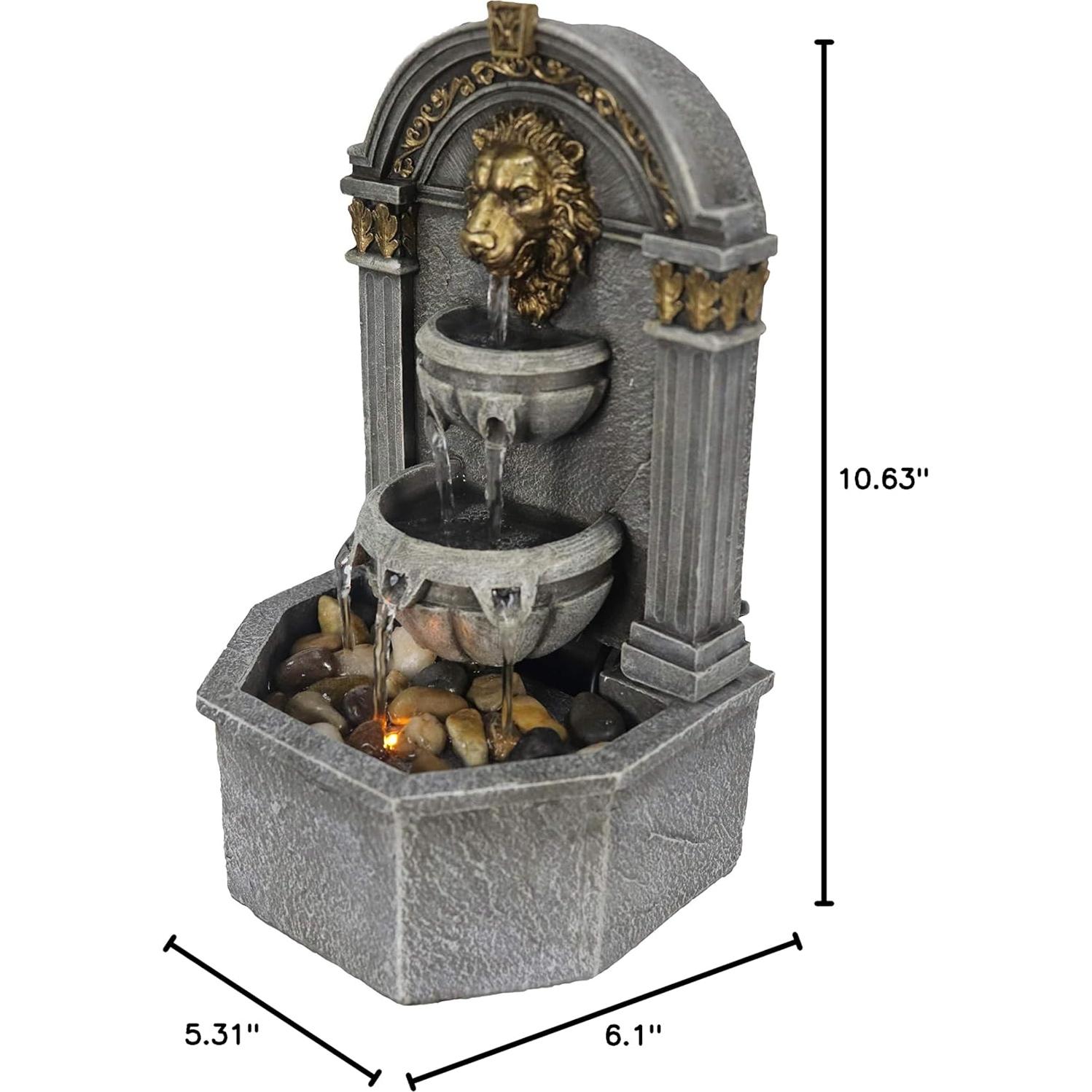 Fuente de Agua Interior Warm Garden Cabeza de León 26.9 cm