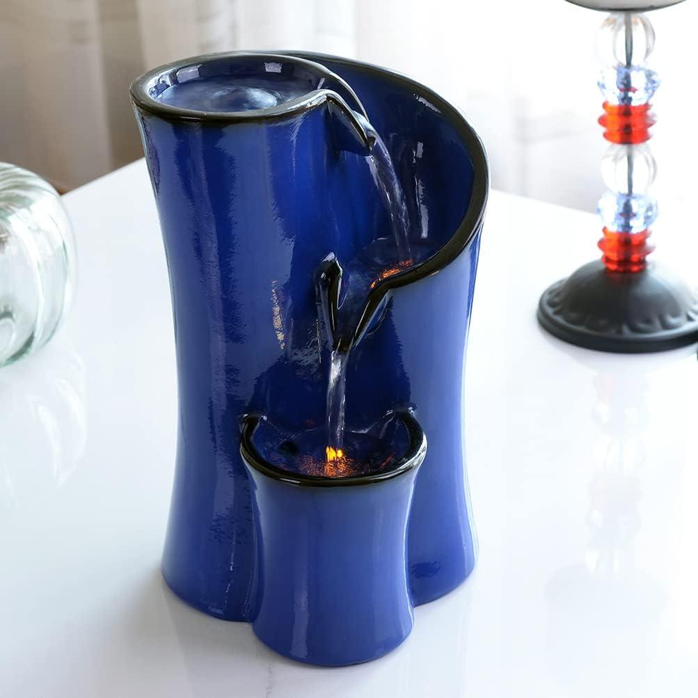 Fuente de Agua Interior GOSSI Cerámica Azul 24.9 cm LED