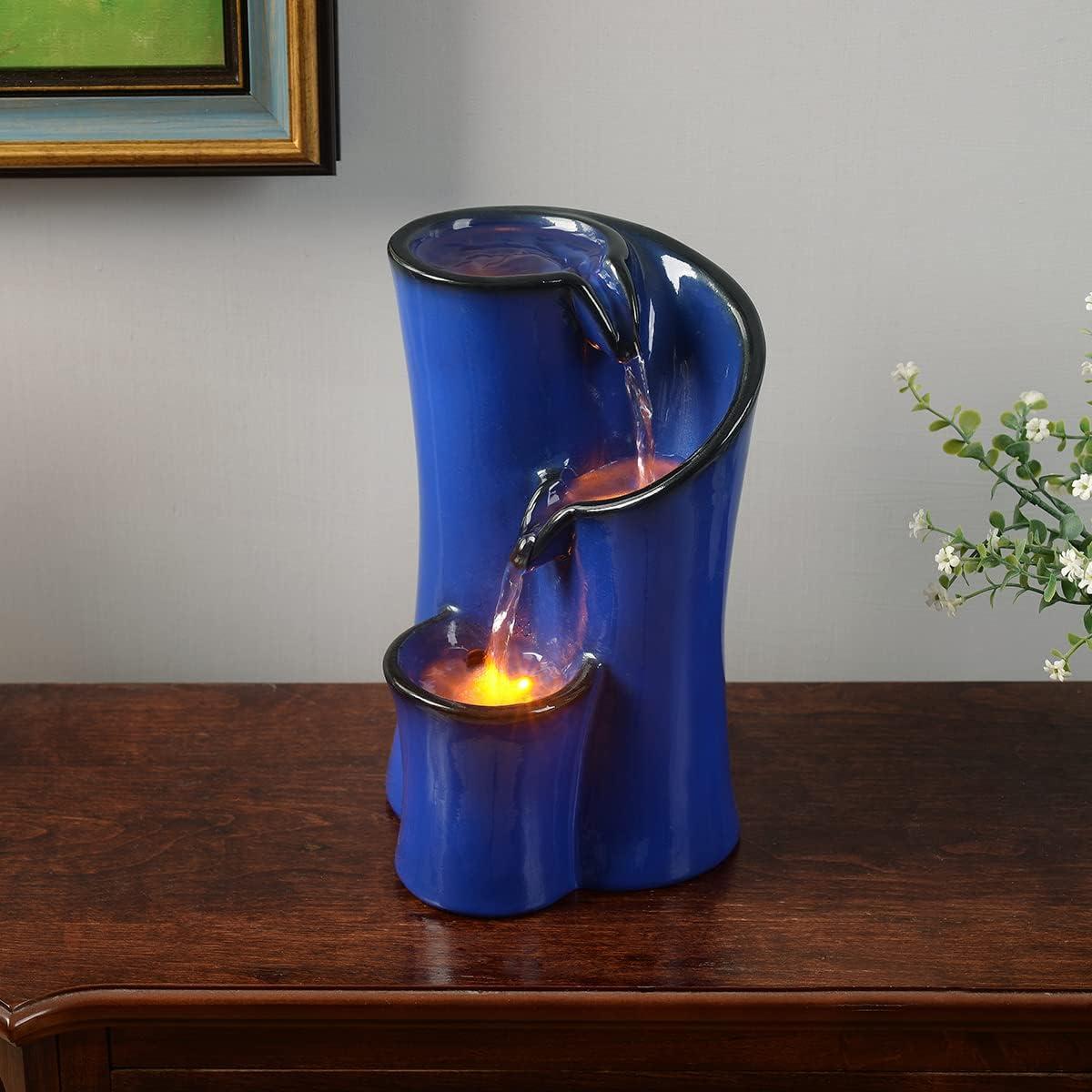 Fuente de Agua Interior GOSSI Cerámica Azul 24.9 cm LED