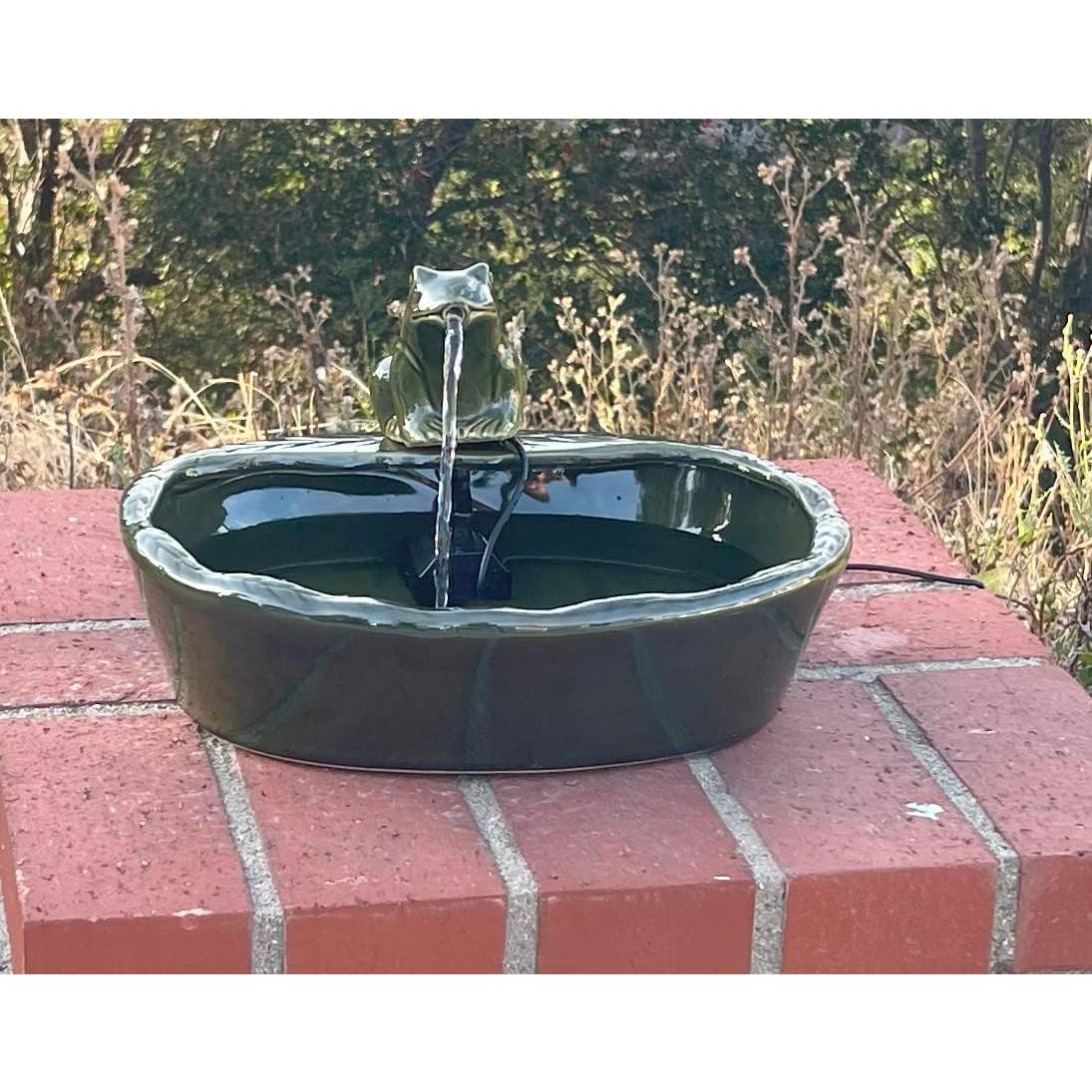 Fuente de Agua Solar Cerámica Verde ASC para Jardín 3.49kg