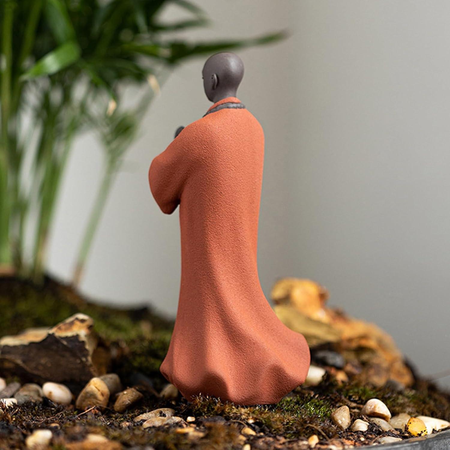 Estatua de Buda Monje Zen CHBDJY Cerámica 13 cm Decoración