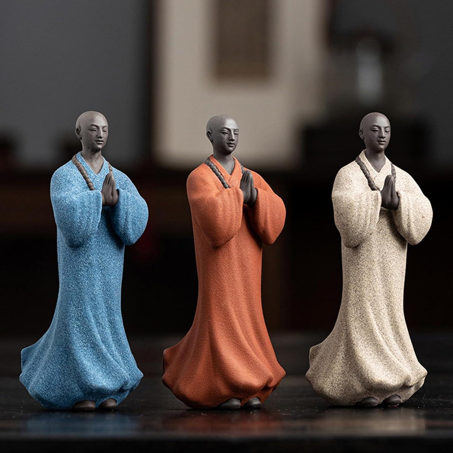 Estatua de Buda Monje Zen CHBDJY Cerámica 13 cm Decoración
