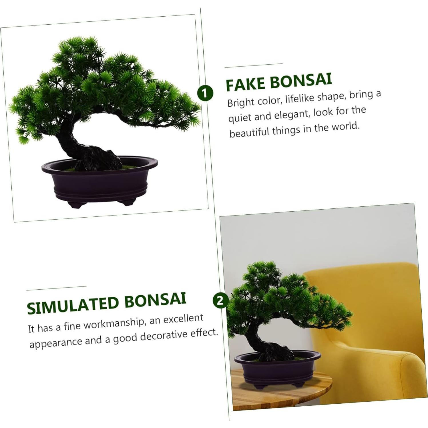 Planta Bonsai Falsa ARTIBETTER en Maceta Verde 27x23cm