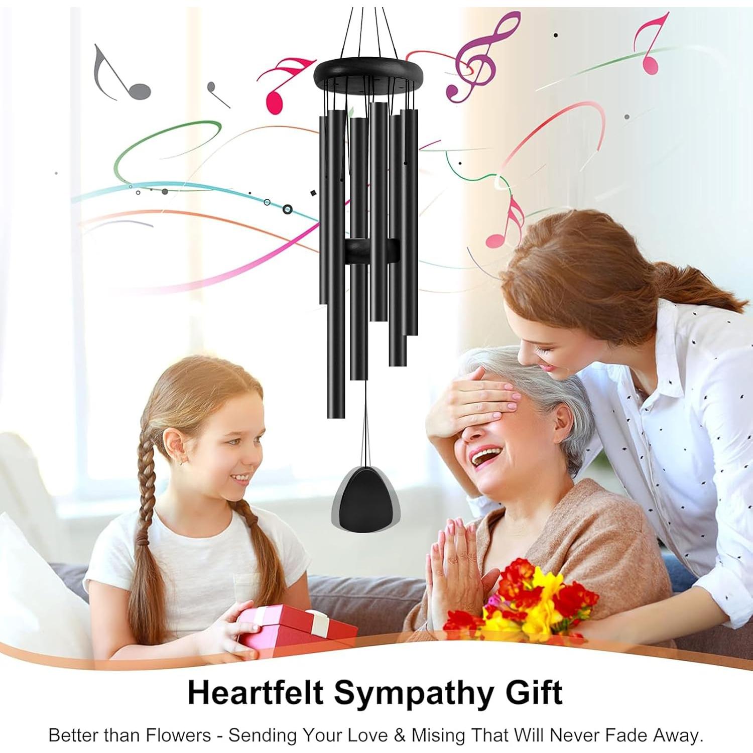 Campana de Viento Bursvik 94 cm Aluminio Negro Decorativa