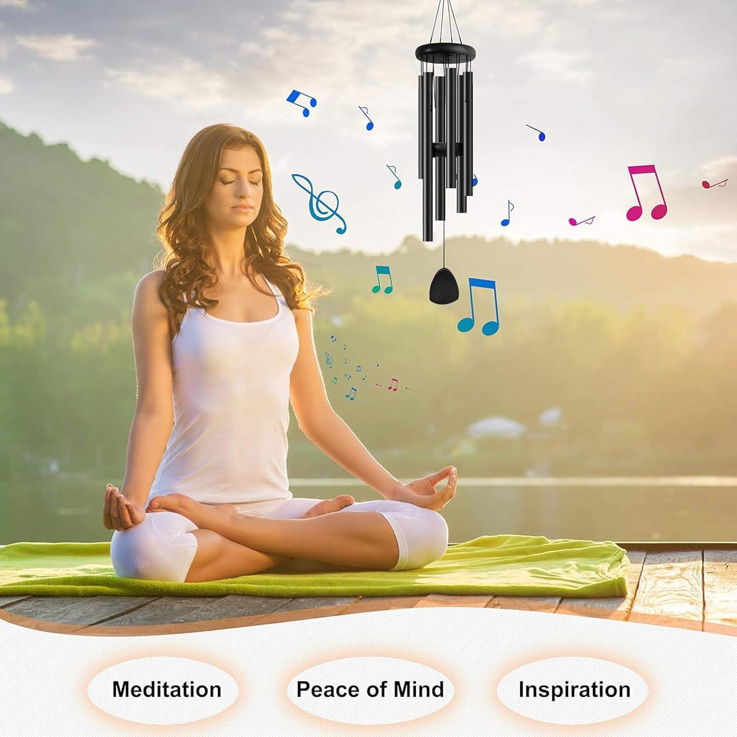 Campana de Viento Bursvik 94 cm Aluminio Negro Decorativa