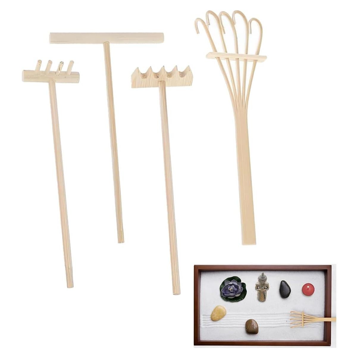 Mini Rastrillos de Arena Zen HX YUEGOUHUI - Paquete de 4