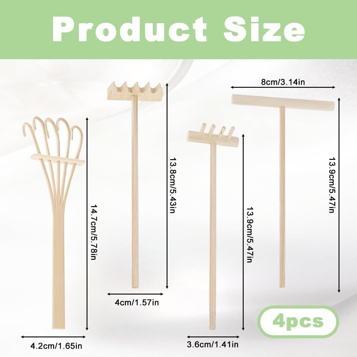 Mini Rastrillos de Arena Zen HX YUEGOUHUI - Paquete de 4