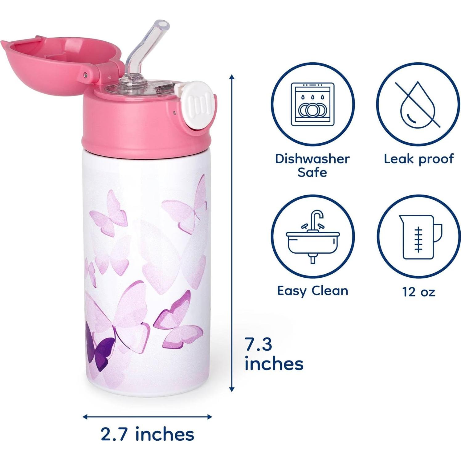 Botella de Agua Aislada 3dRose Negra 355ml Jardín Zen