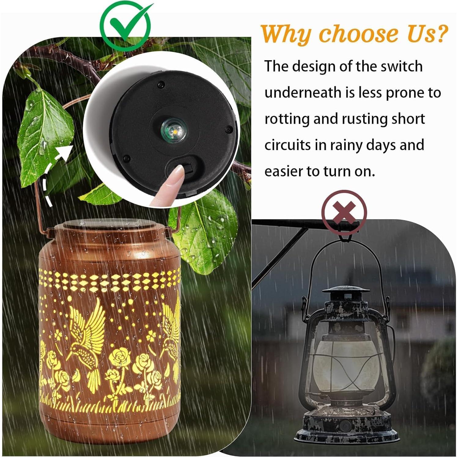 Linterna Solar Colibrí Buwheekoki Decorativa IP65 17cm