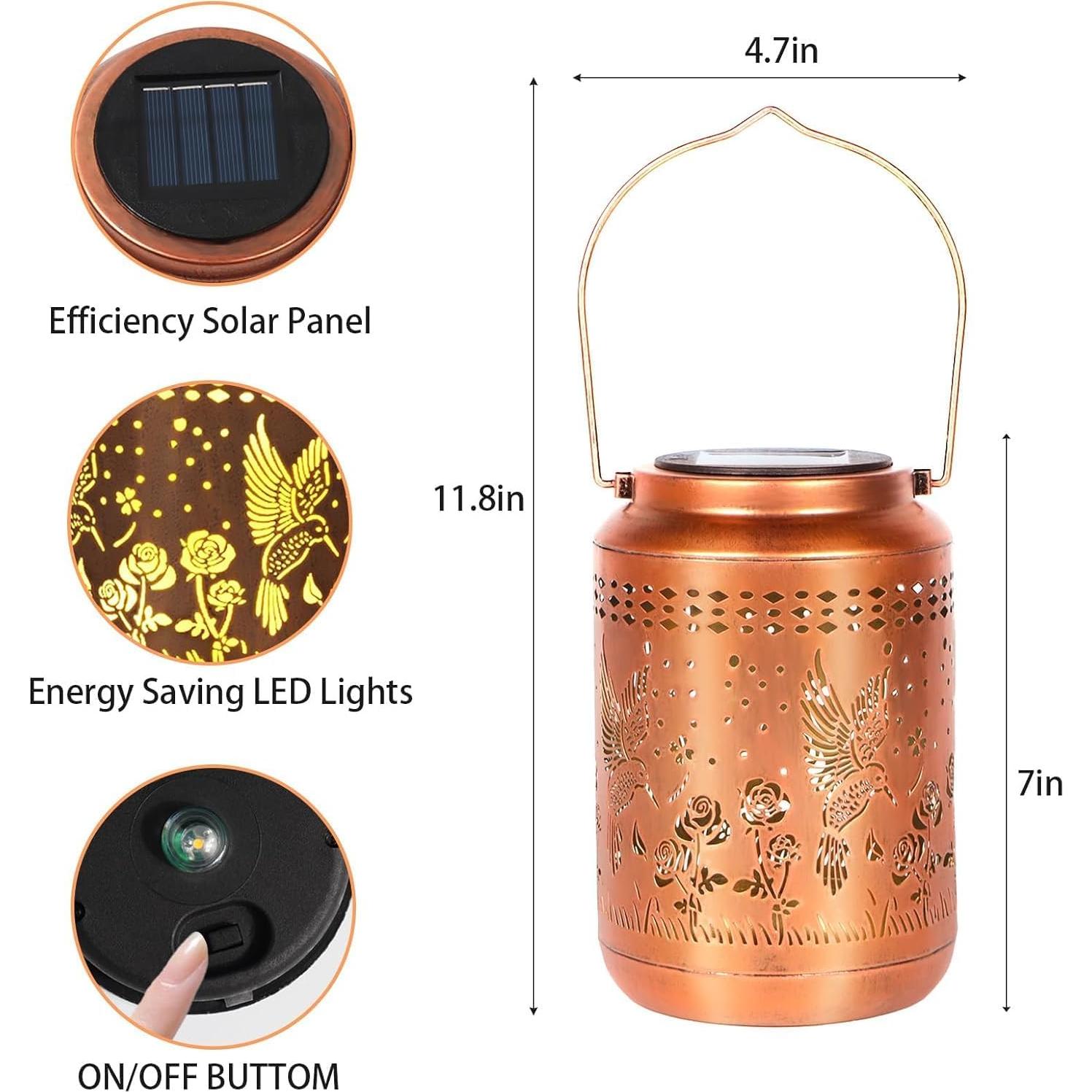 Linterna Solar Colibrí Buwheekoki Decorativa IP65 17cm