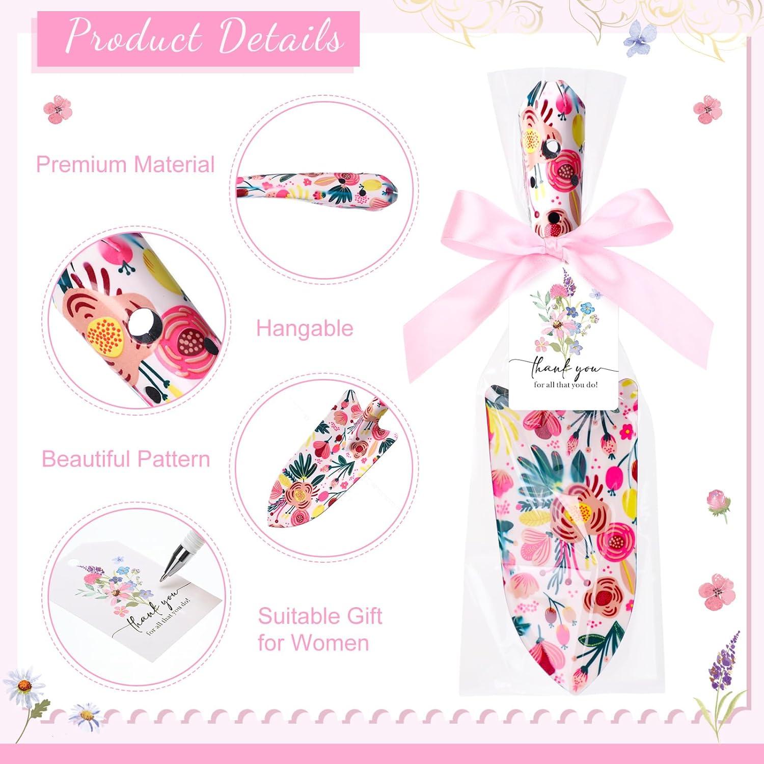 Blosssound 12 Sets Garden Shovels Bulk Gardening Gift for Women Thank You Garden Tools Heavy Duty Floral Hand Trowels Thank You Cards with Gift Bags for Mom Birthday Teacher Employee