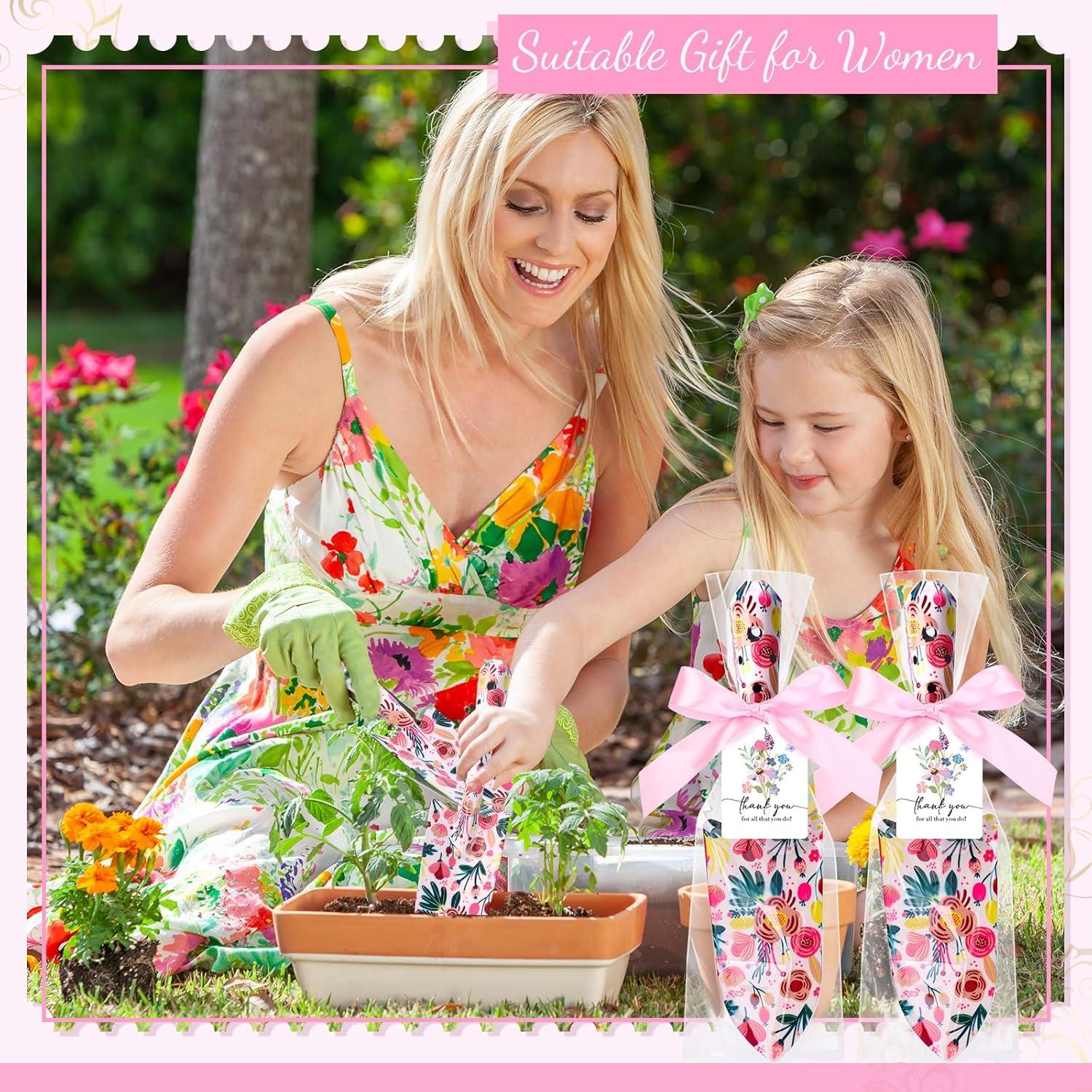 Blosssound 12 Sets Garden Shovels Bulk Gardening Gift for Women Thank You Garden Tools Heavy Duty Floral Hand Trowels Thank You Cards with Gift Bags for Mom Birthday Teacher Employee