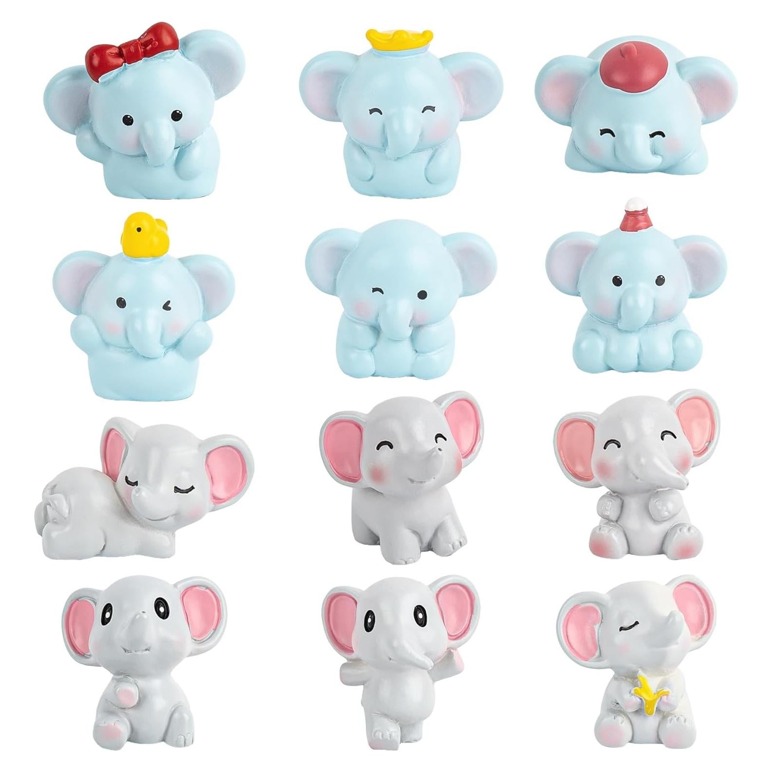 12 Mini Figuras de Elefante de Resina Framendino para Decoración