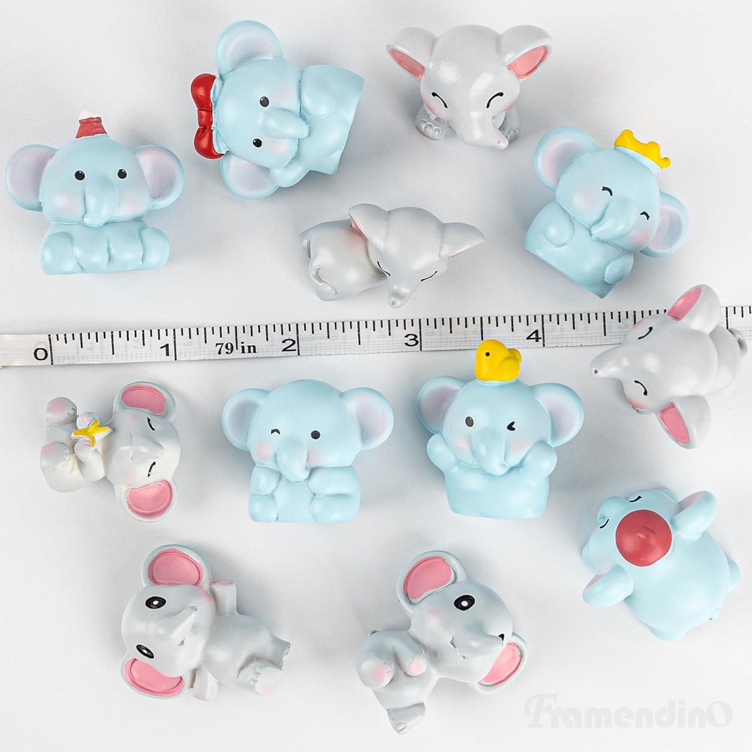 12 Mini Figuras de Elefante de Resina Framendino para Decoración